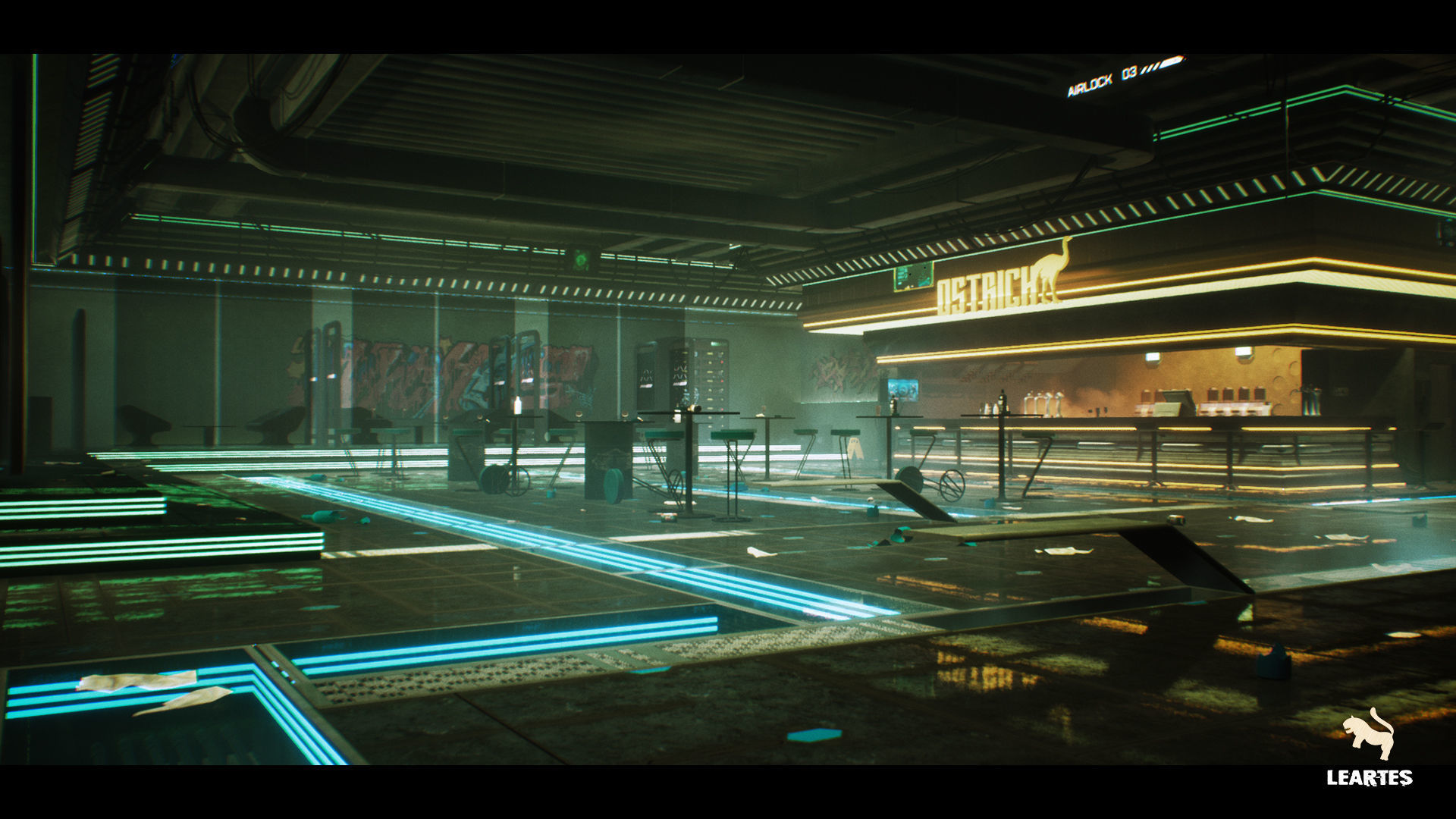 Cyberpunk Night Club Environment Low-poly 3D model_8