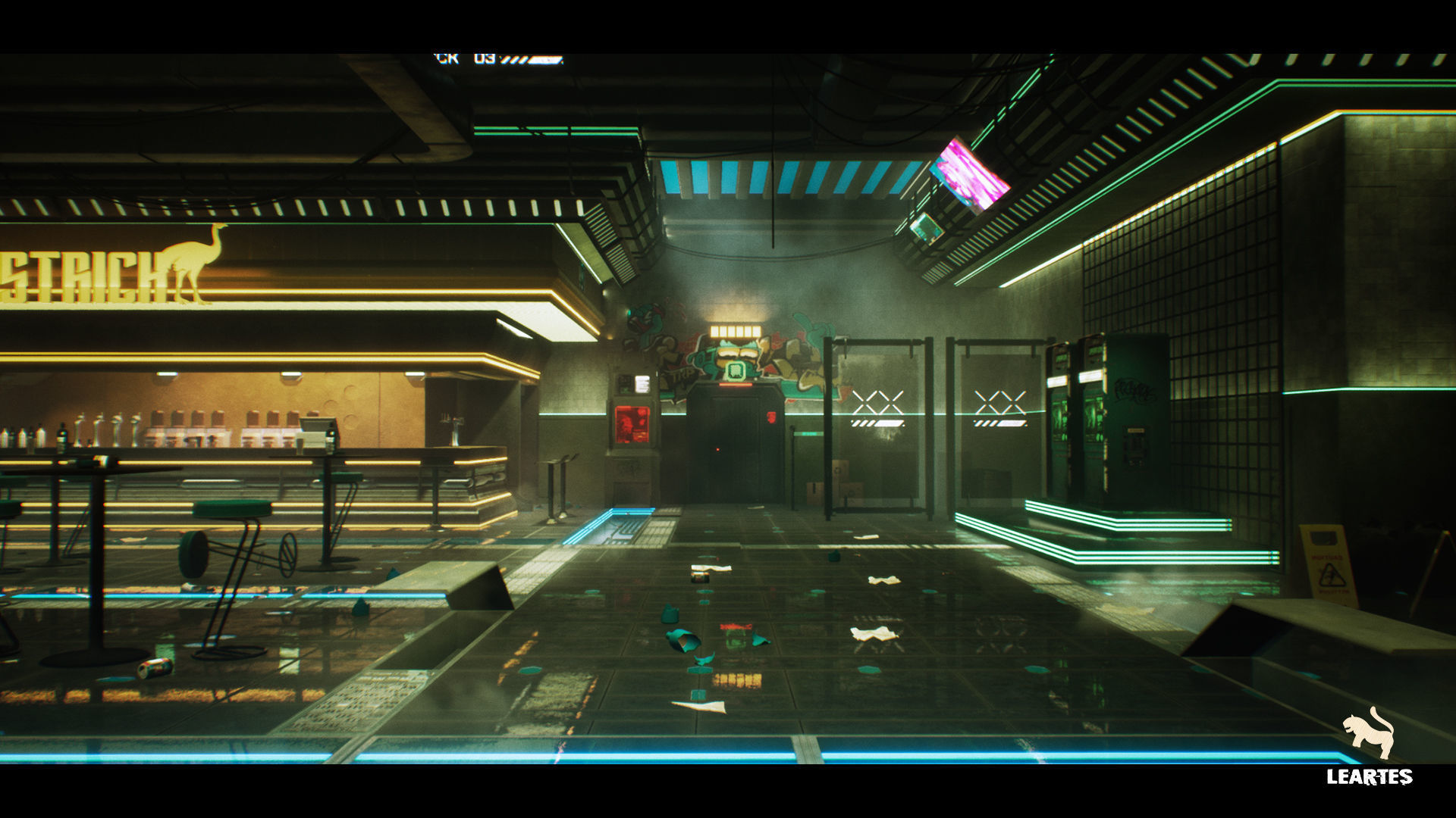 Cyberpunk Night Club Environment Low-poly 3D model_7