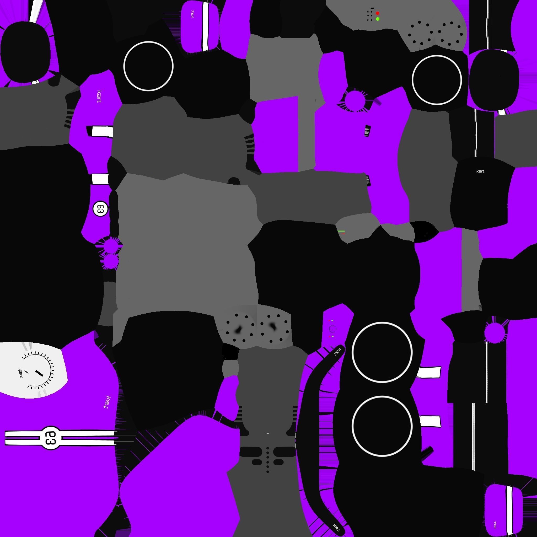 Cartoon Kart D07 Purple - Vehicle Racing Design Low-poly 3D model_20