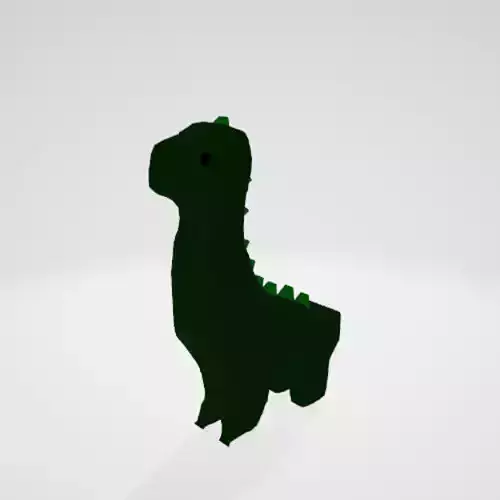 Low poly green sauropod plushie 3D Model