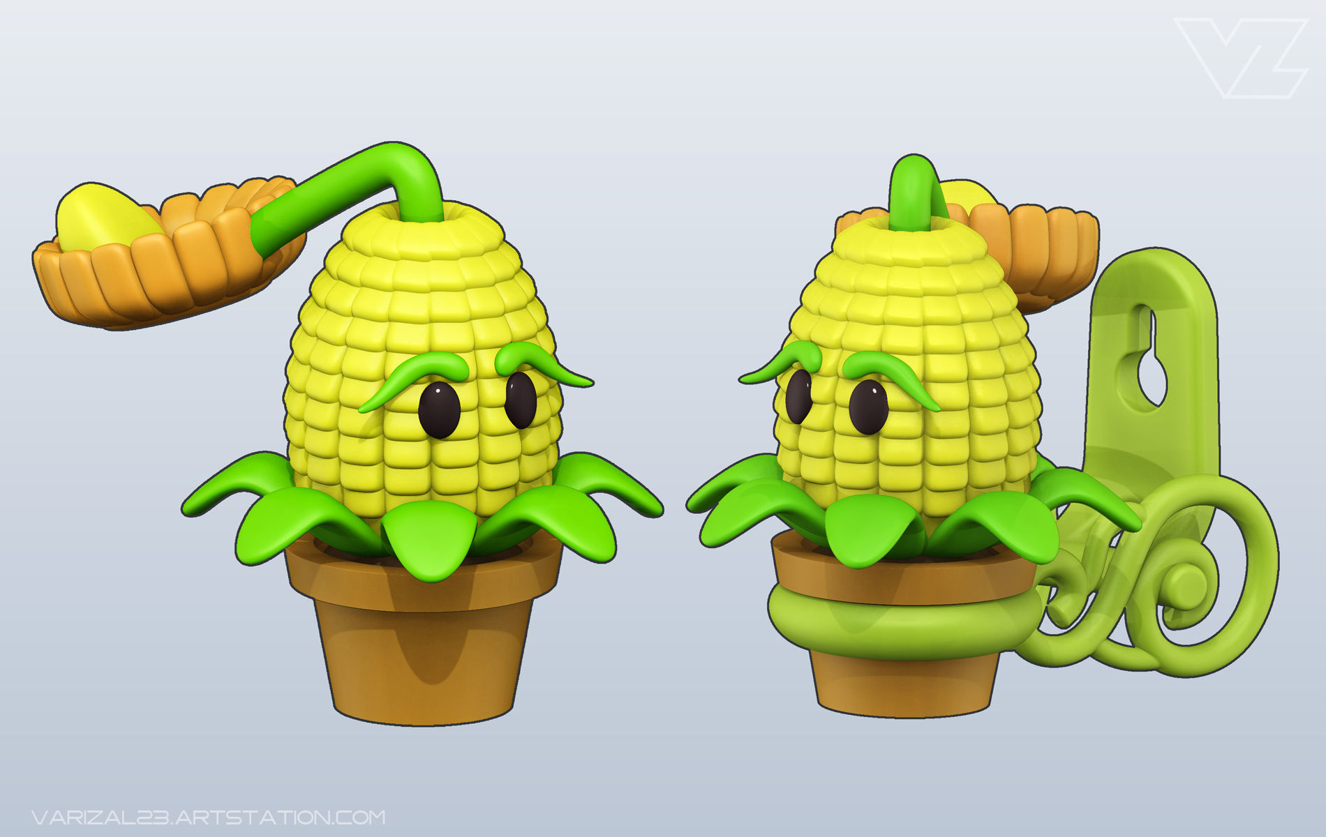 Plants vs Zombies - Kernel Pult 3D print model_1