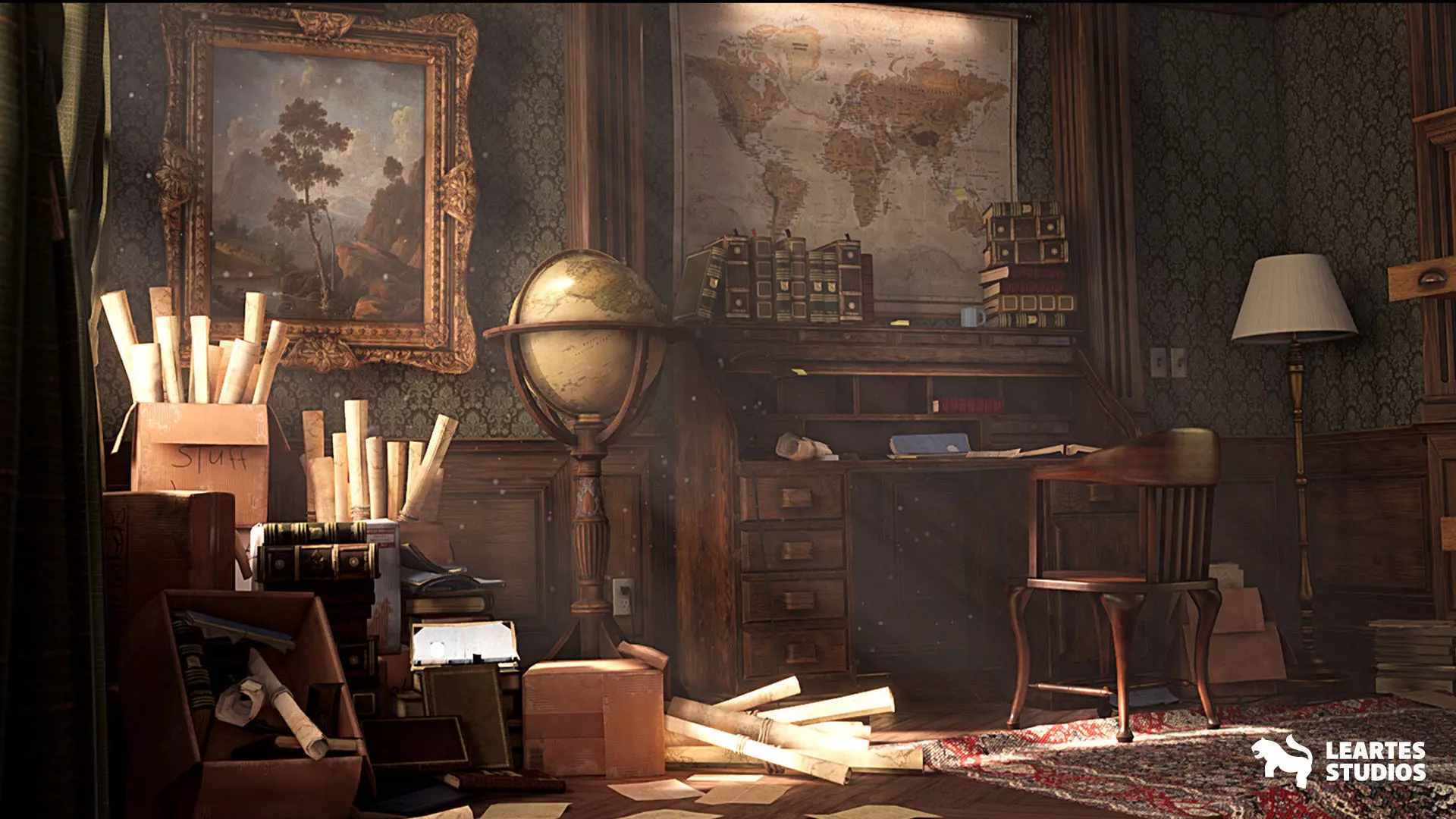 Victorian Interior Environment Low-poly 3D model