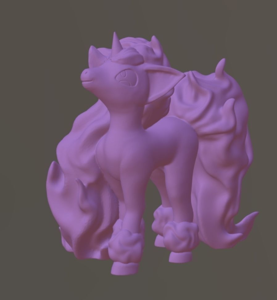 Galarian Ponyta Pokemon 3D print model_1