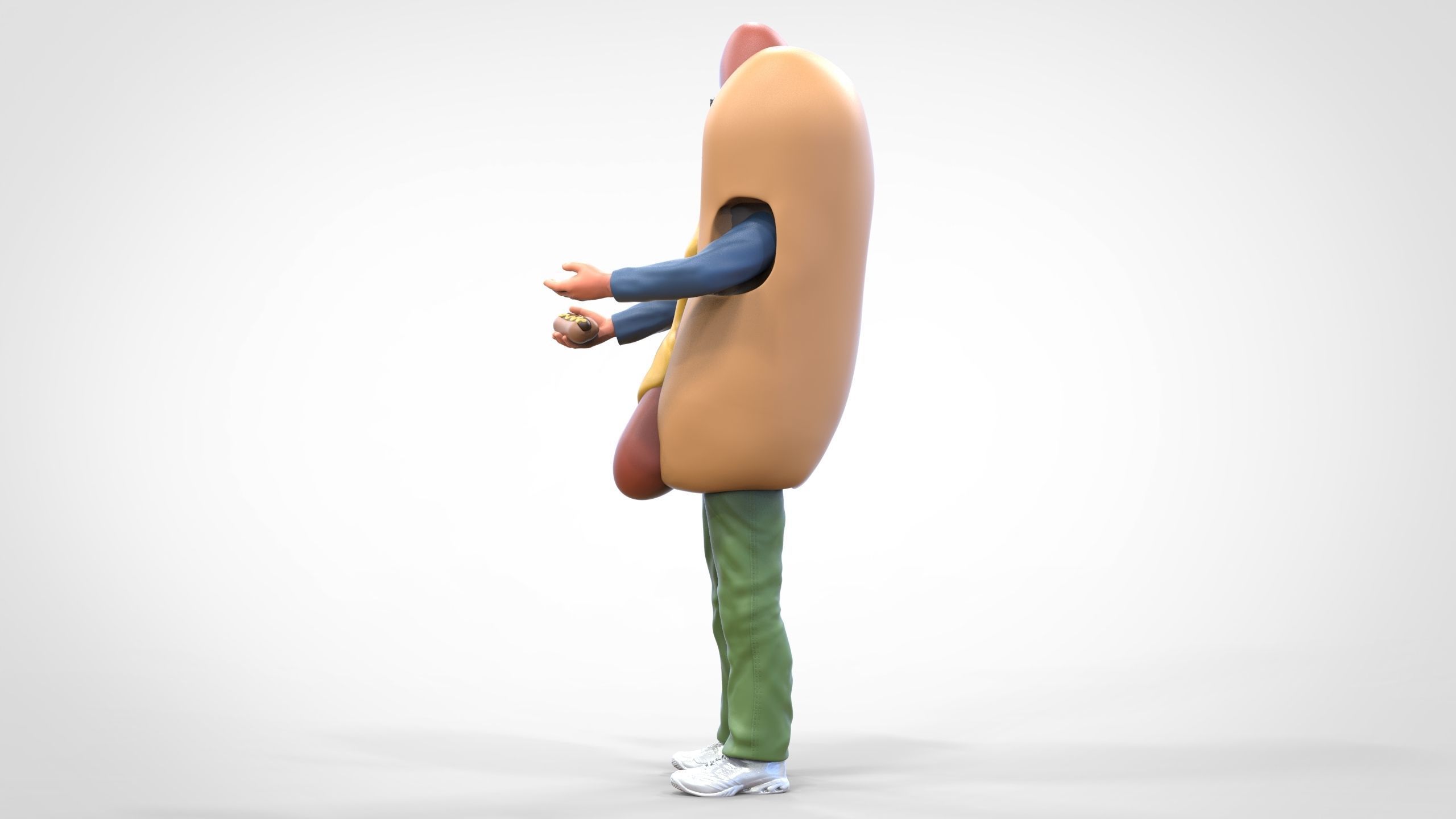 N4 Salesperson hotdog Seller 3D print model_8