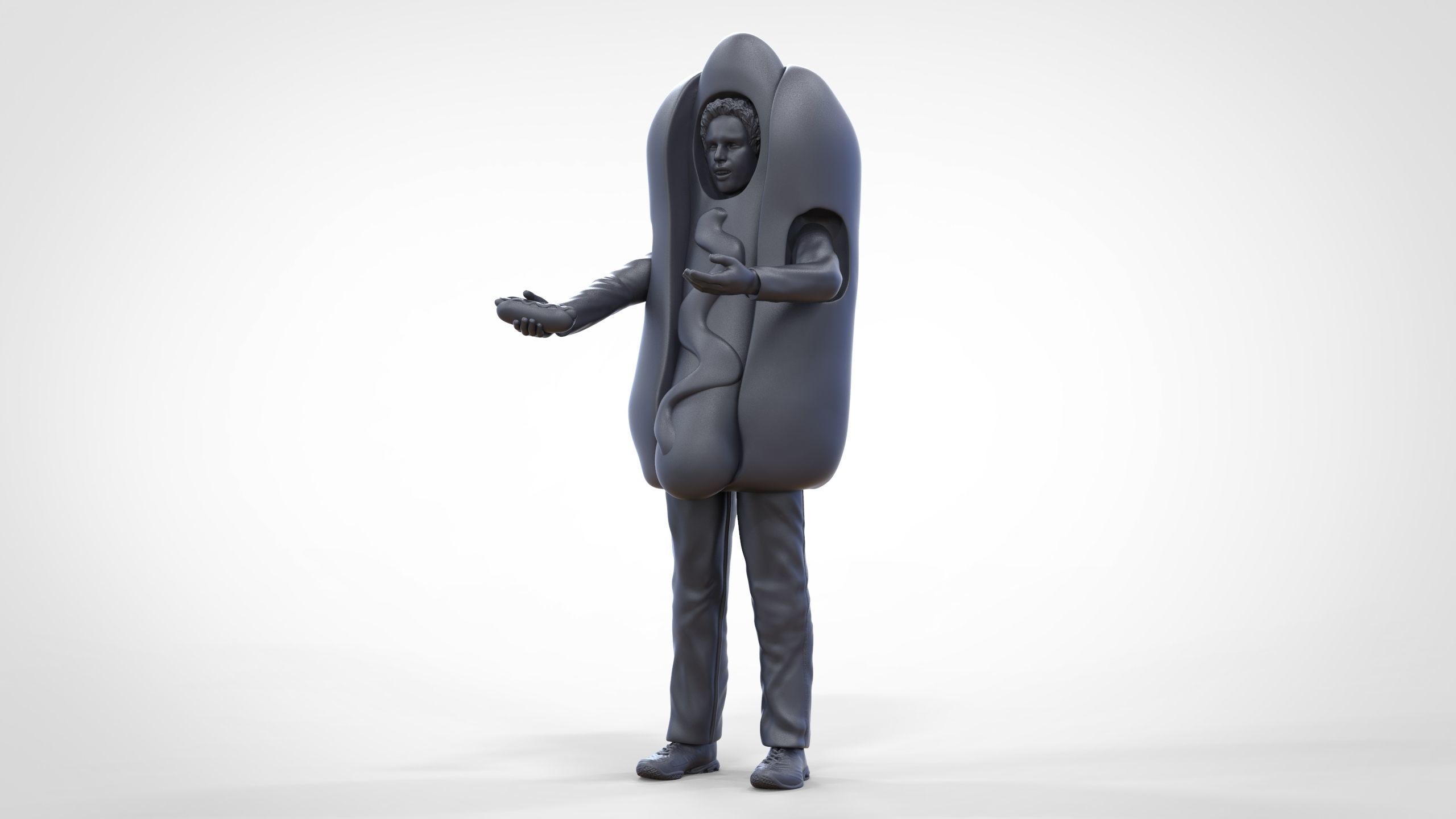 N4 Salesperson hotdog Seller 3D print model_29