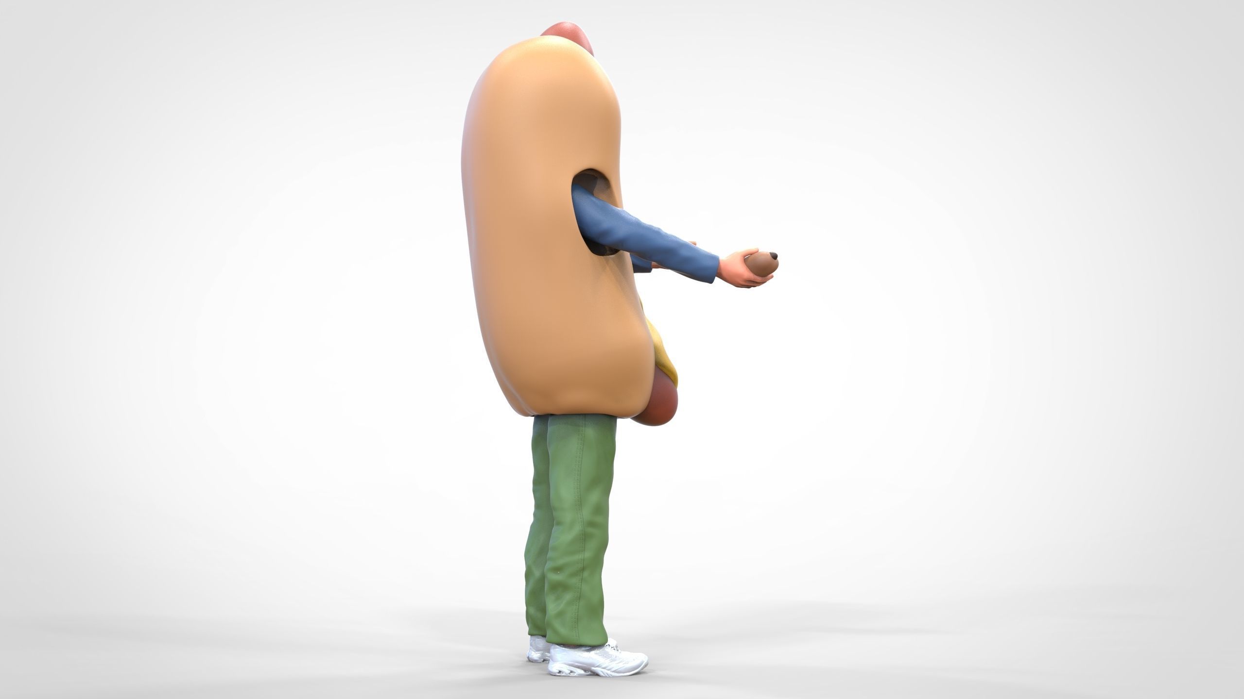 N4 Salesperson hotdog Seller 3D print model_20