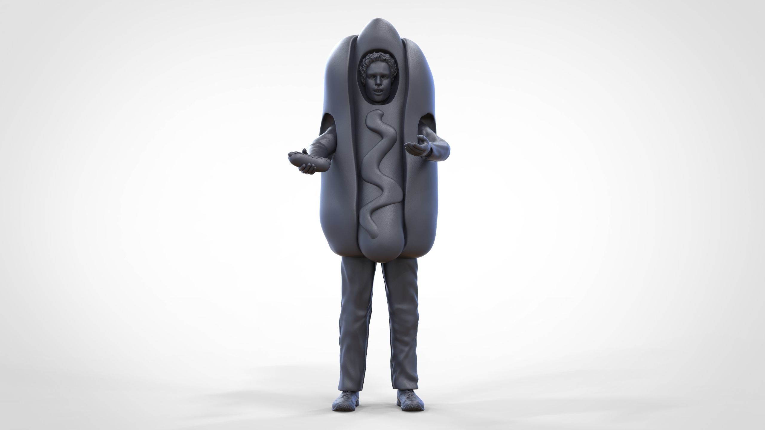 N4 Salesperson hotdog Seller 3D print model_28