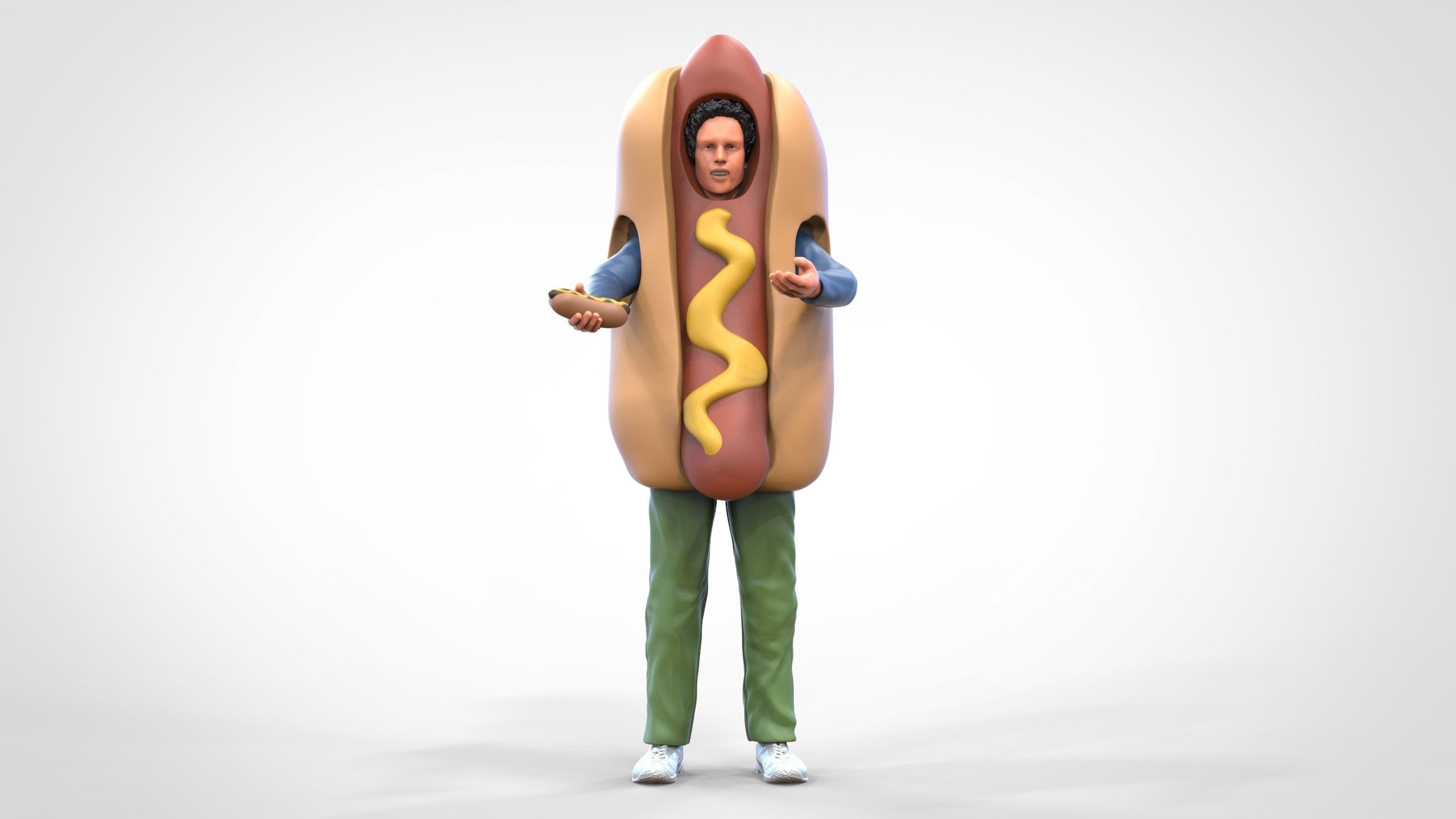 N4 Salesperson hotdog Seller 3D print model_2
