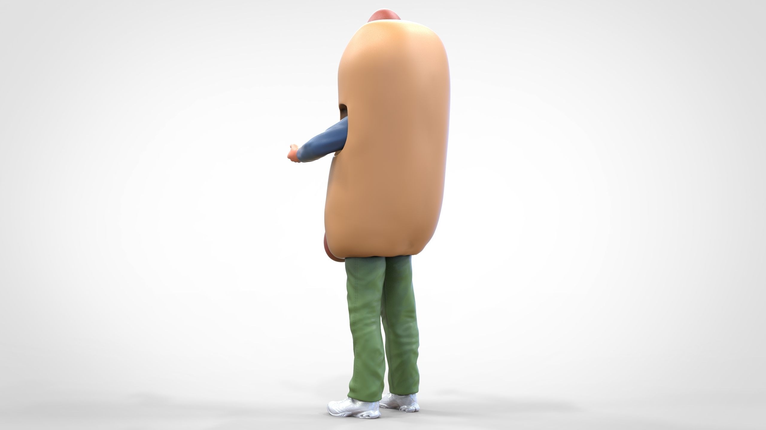 N4 Salesperson hotdog Seller 3D print model_11