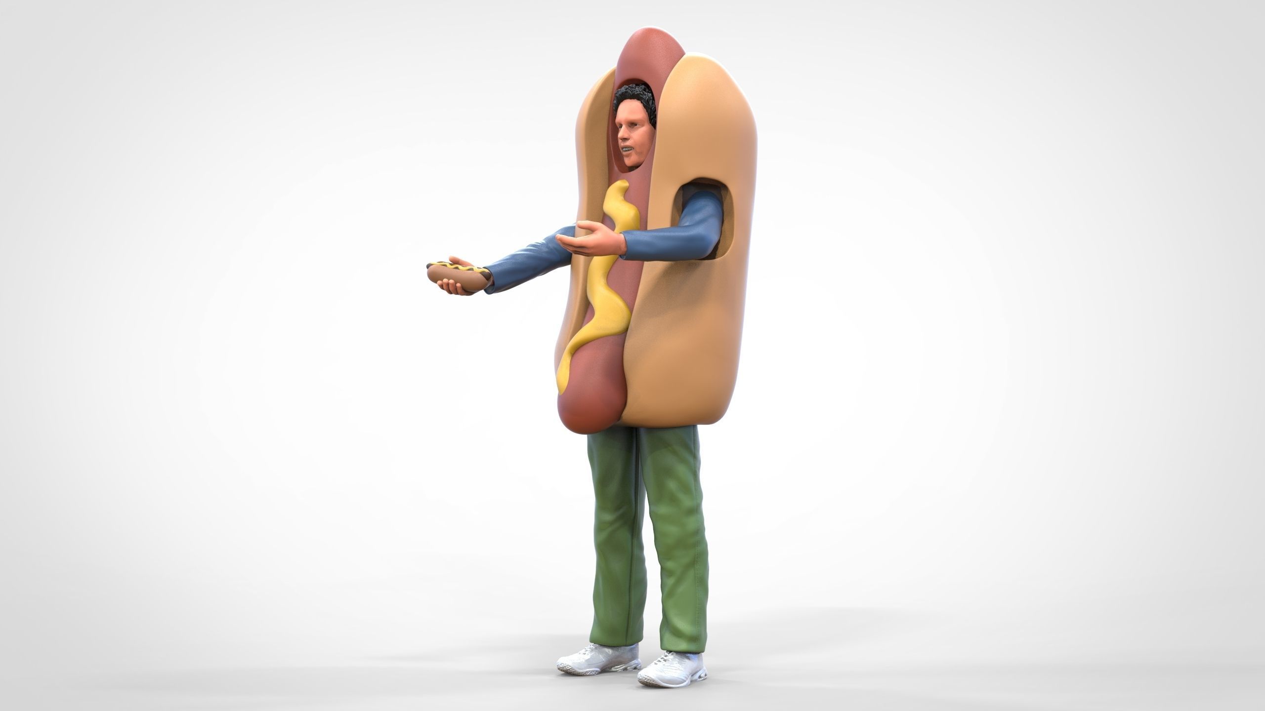 N4 Salesperson hotdog Seller 3D print model_5