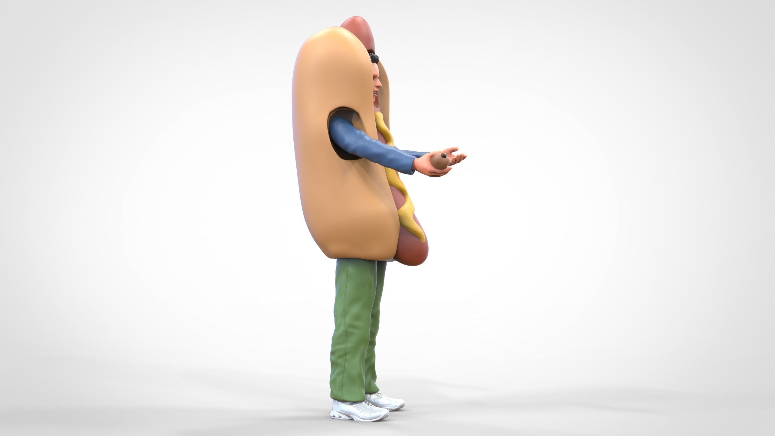 N4 Salesperson hotdog Seller 3D print model_22