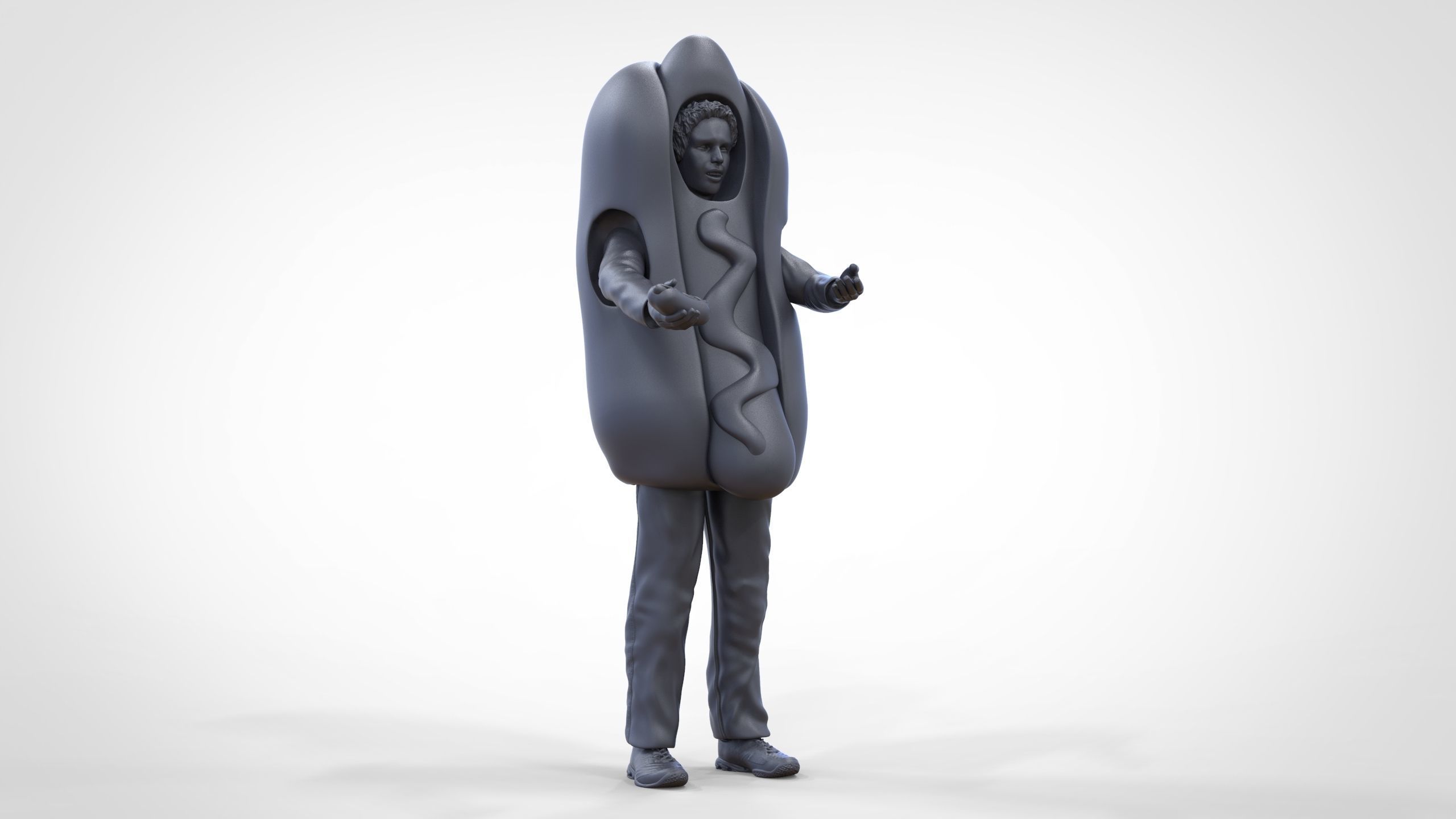 N4 Salesperson hotdog Seller 3D print model_39