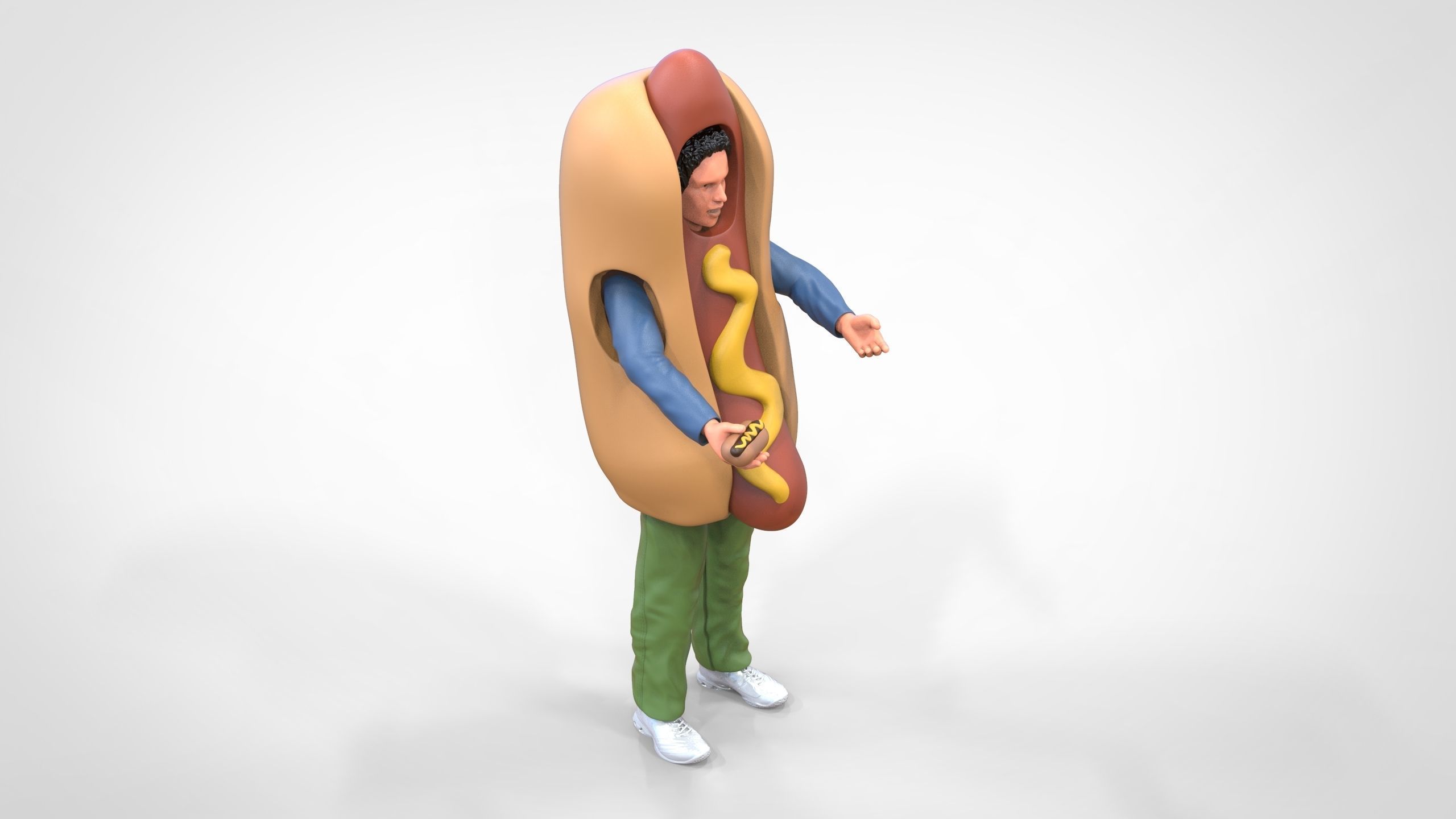 N4 Salesperson hotdog Seller 3D print model_1