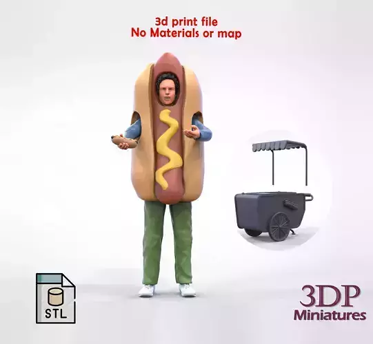 N4 Salesperson hotdog Seller 3D print model