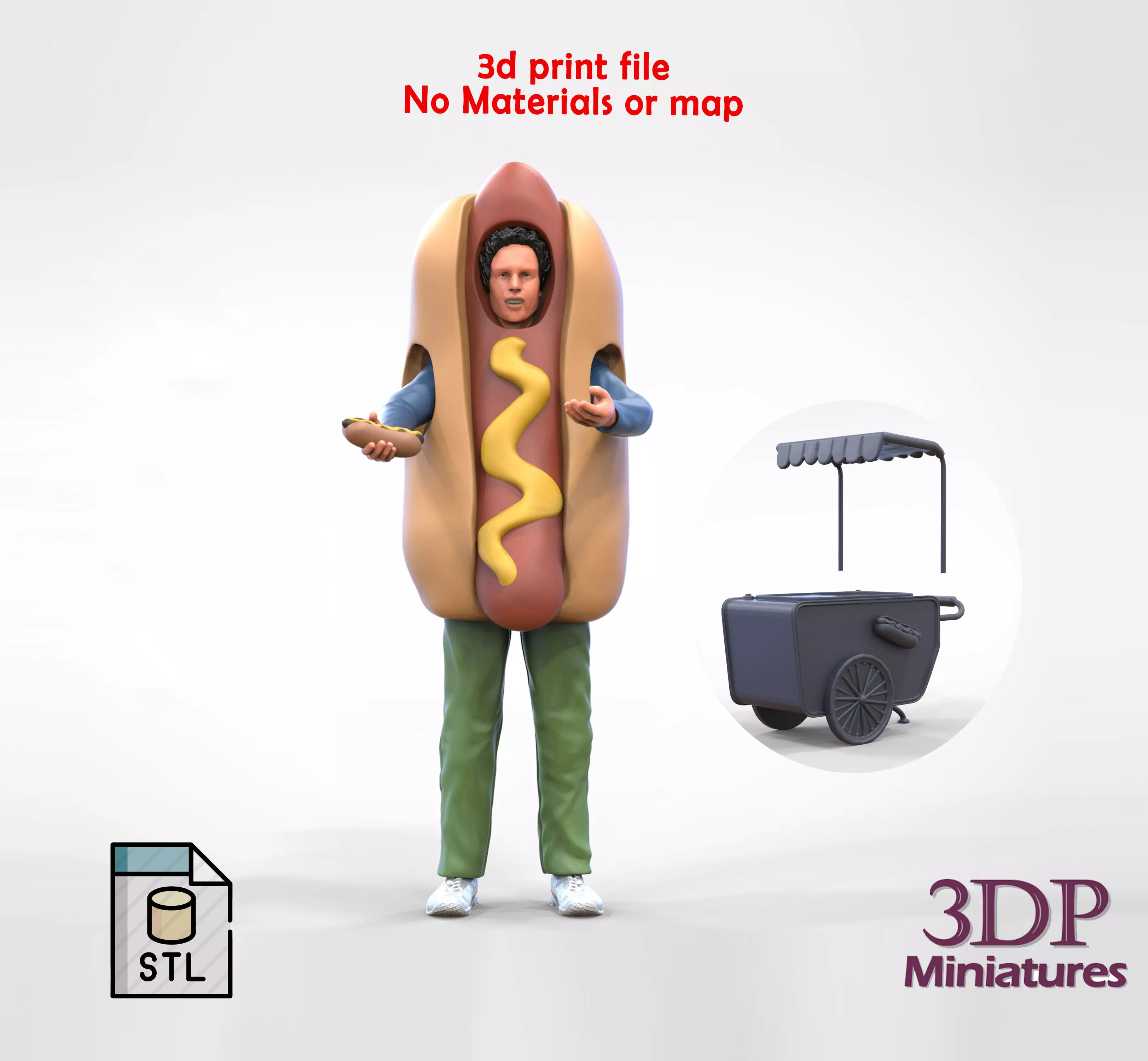 N4 Salesperson hotdog Seller 3D print model_0