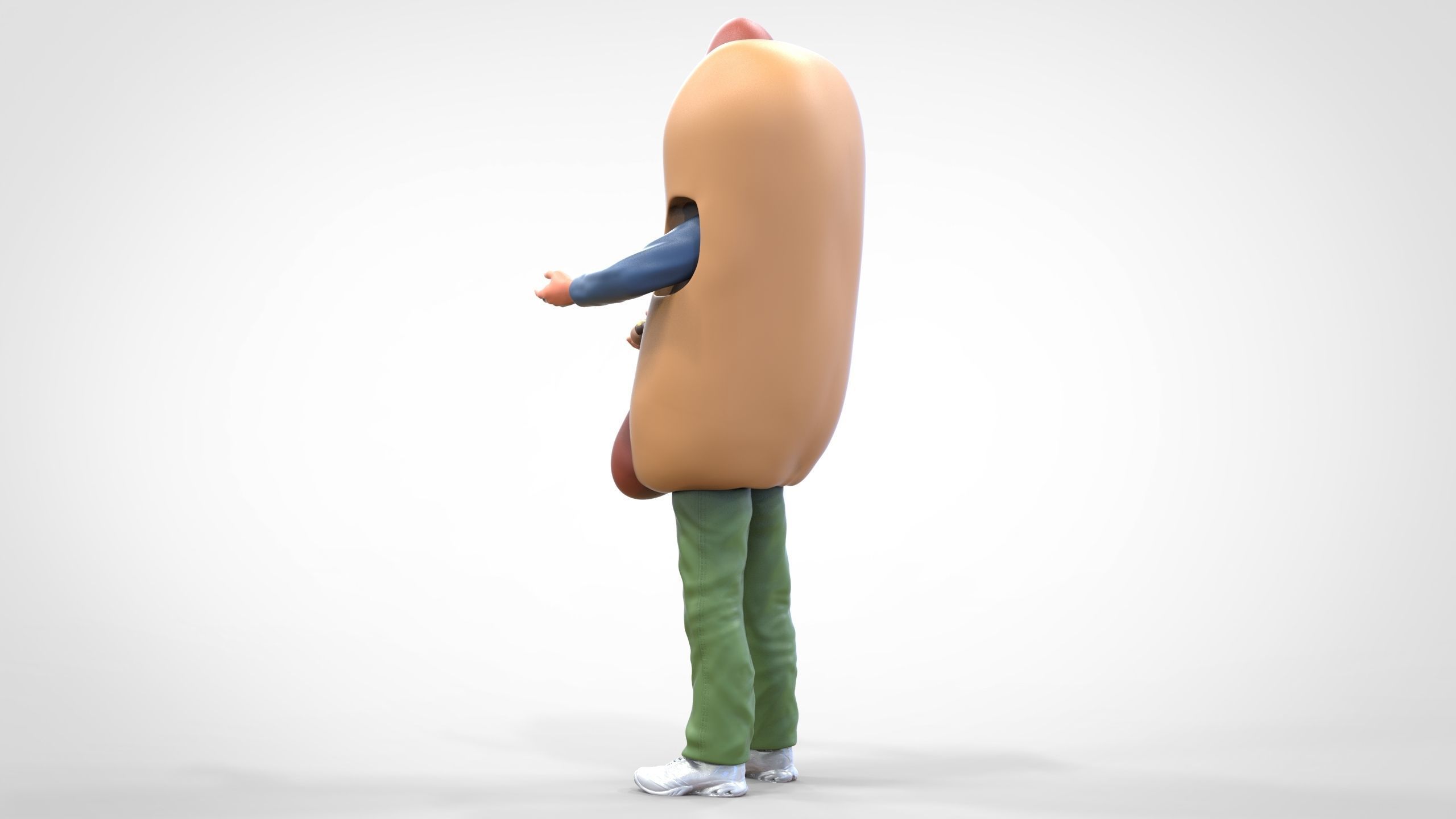 N4 Salesperson hotdog Seller 3D print model_9