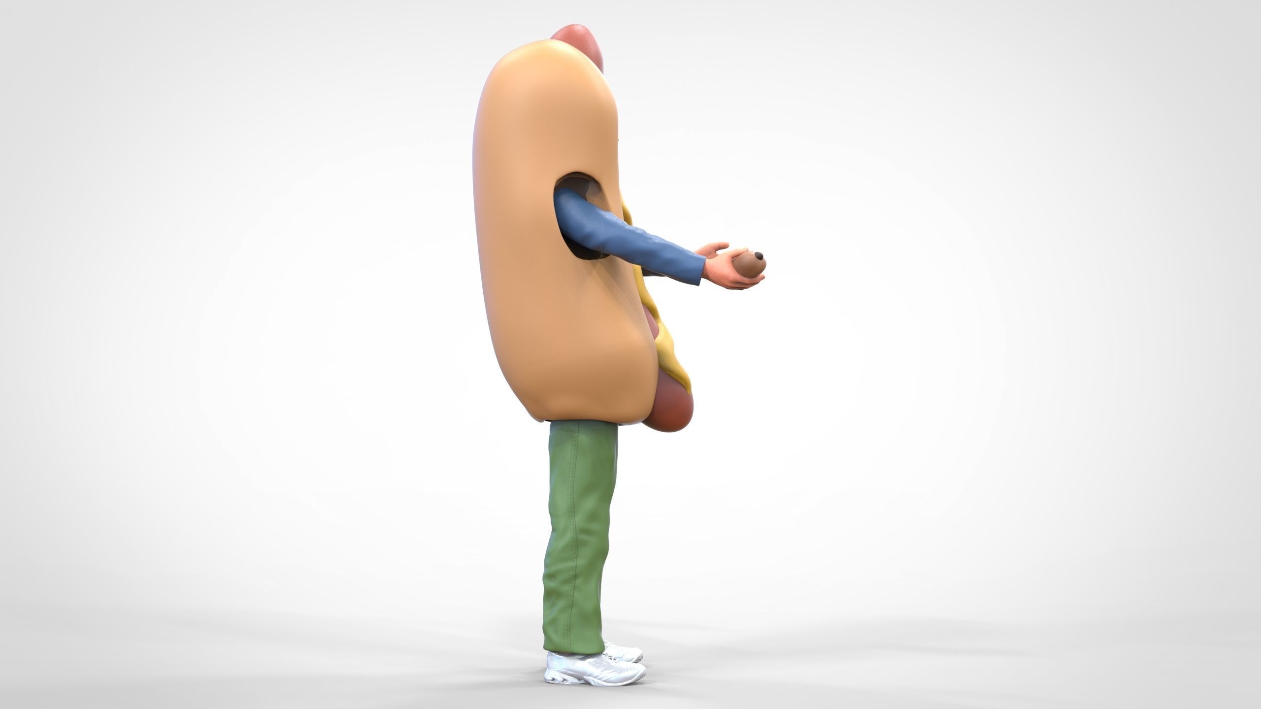 N4 Salesperson hotdog Seller 3D print model_21