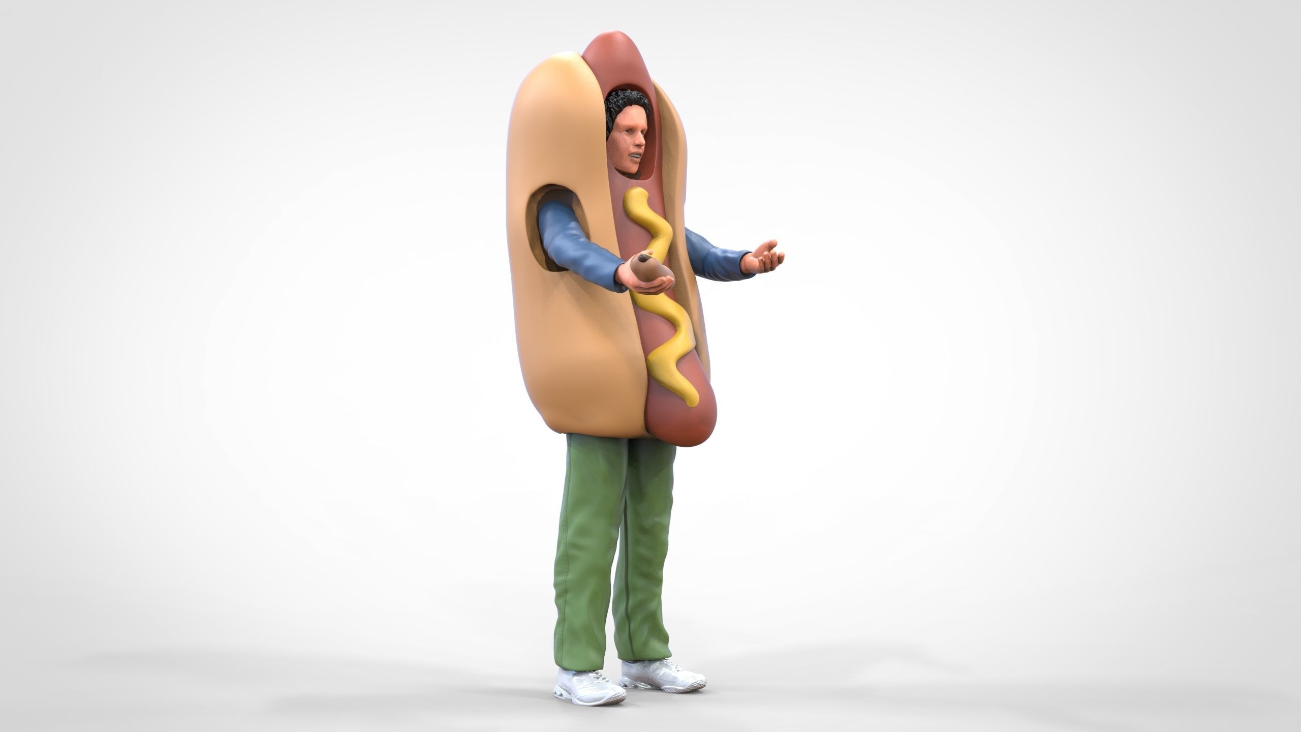 N4 Salesperson hotdog Seller 3D print model_24