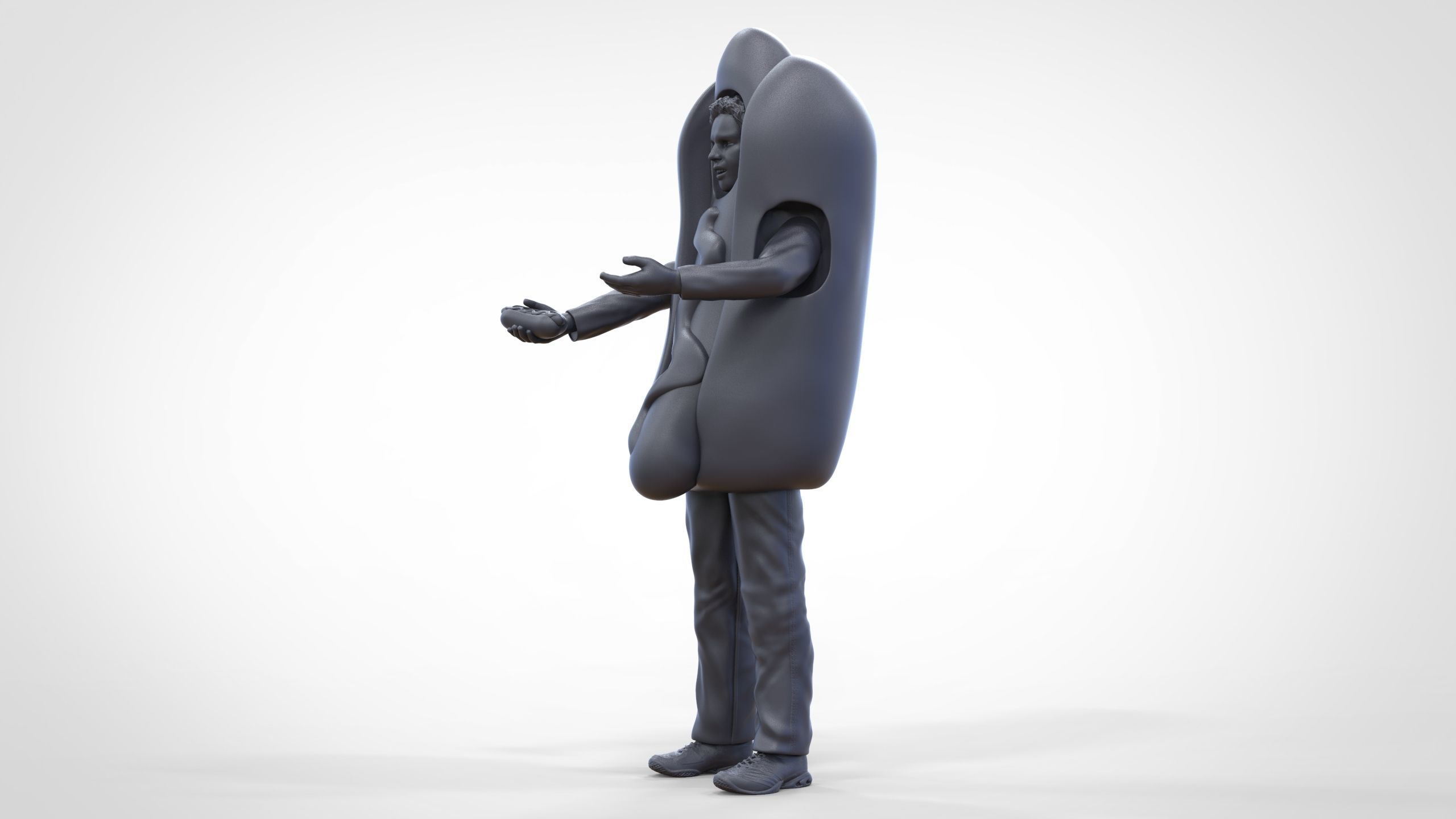 N4 Salesperson hotdog Seller 3D print model_31