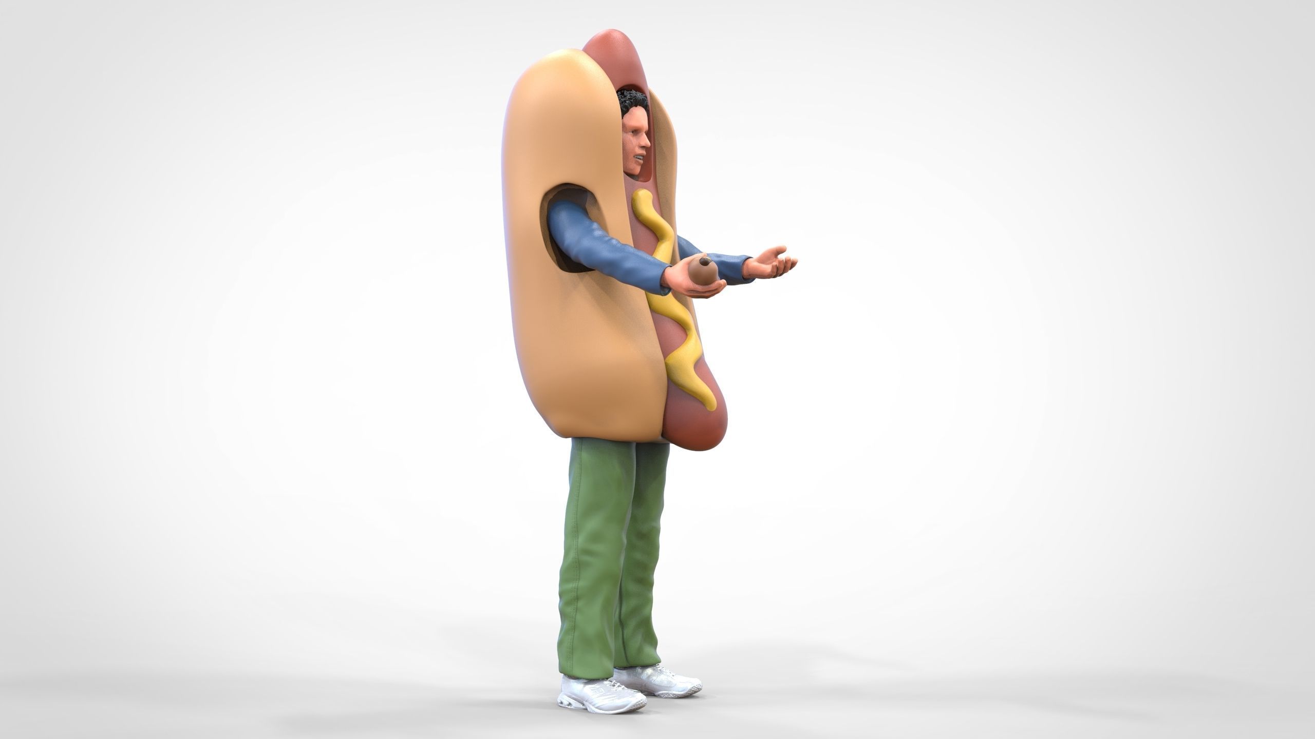 N4 Salesperson hotdog Seller 3D print model_23