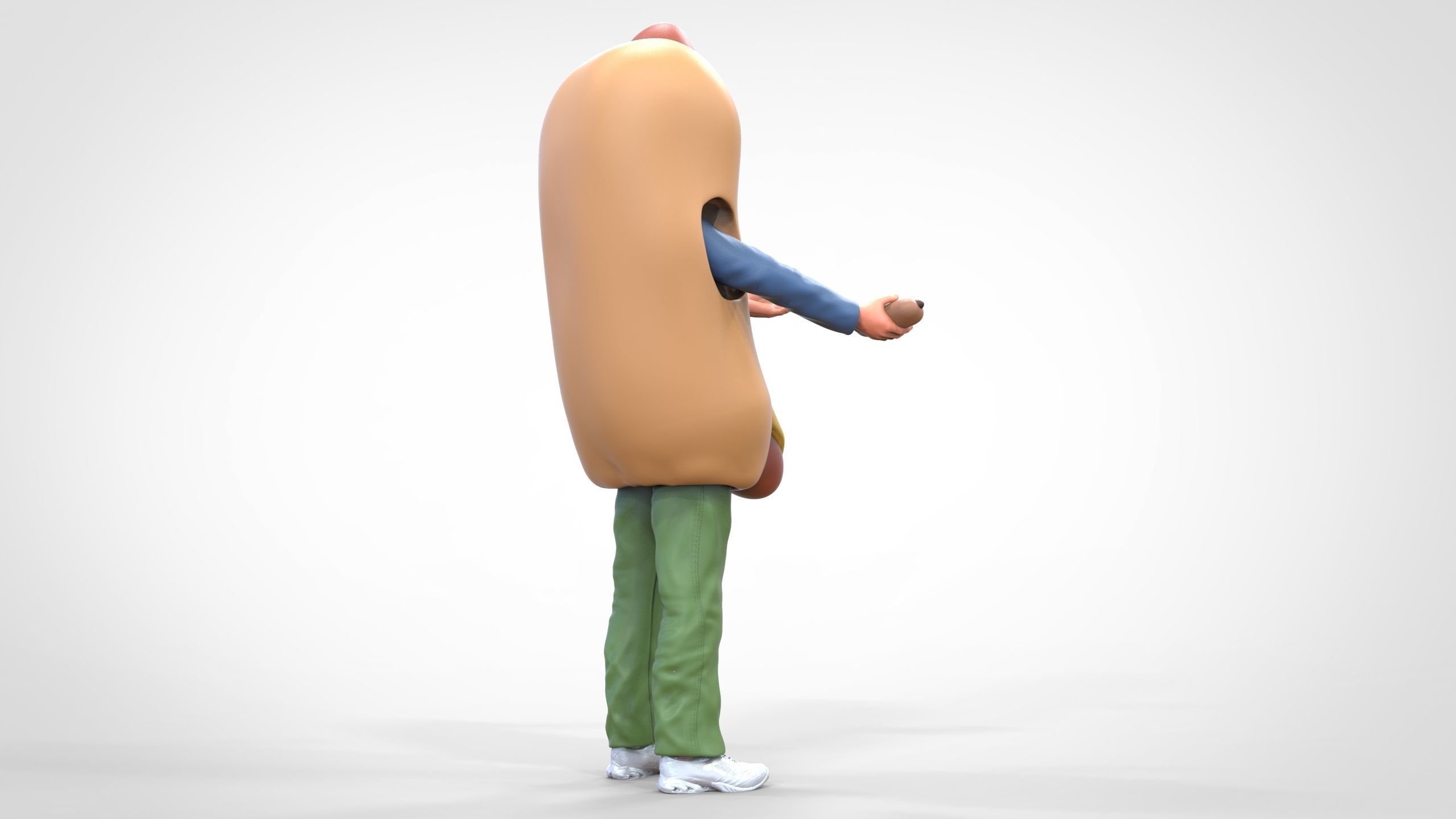 N4 Salesperson hotdog Seller 3D print model_19