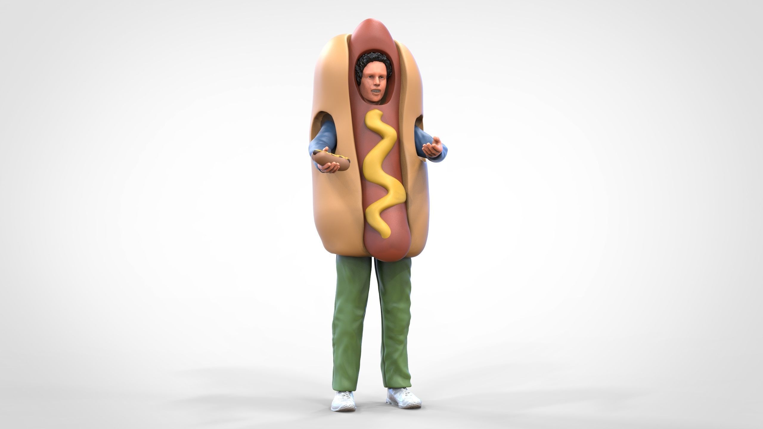 N4 Salesperson hotdog Seller 3D print model_26