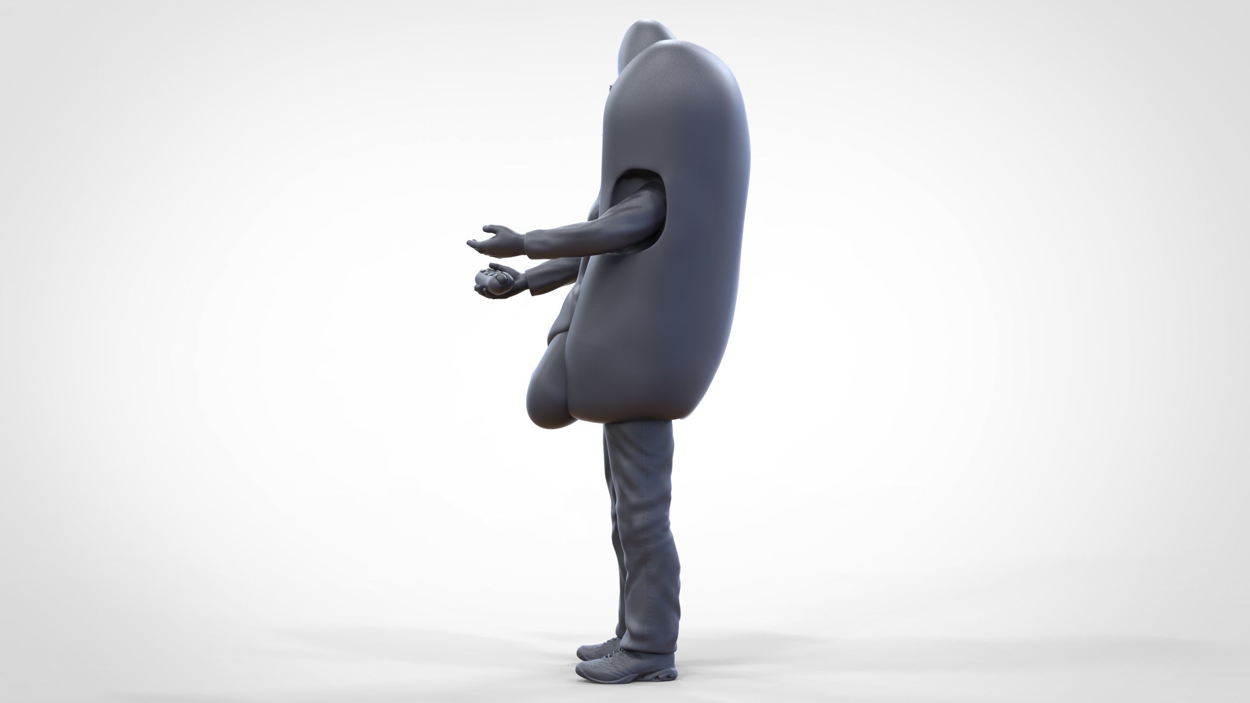 N4 Salesperson hotdog Seller 3D print model_30