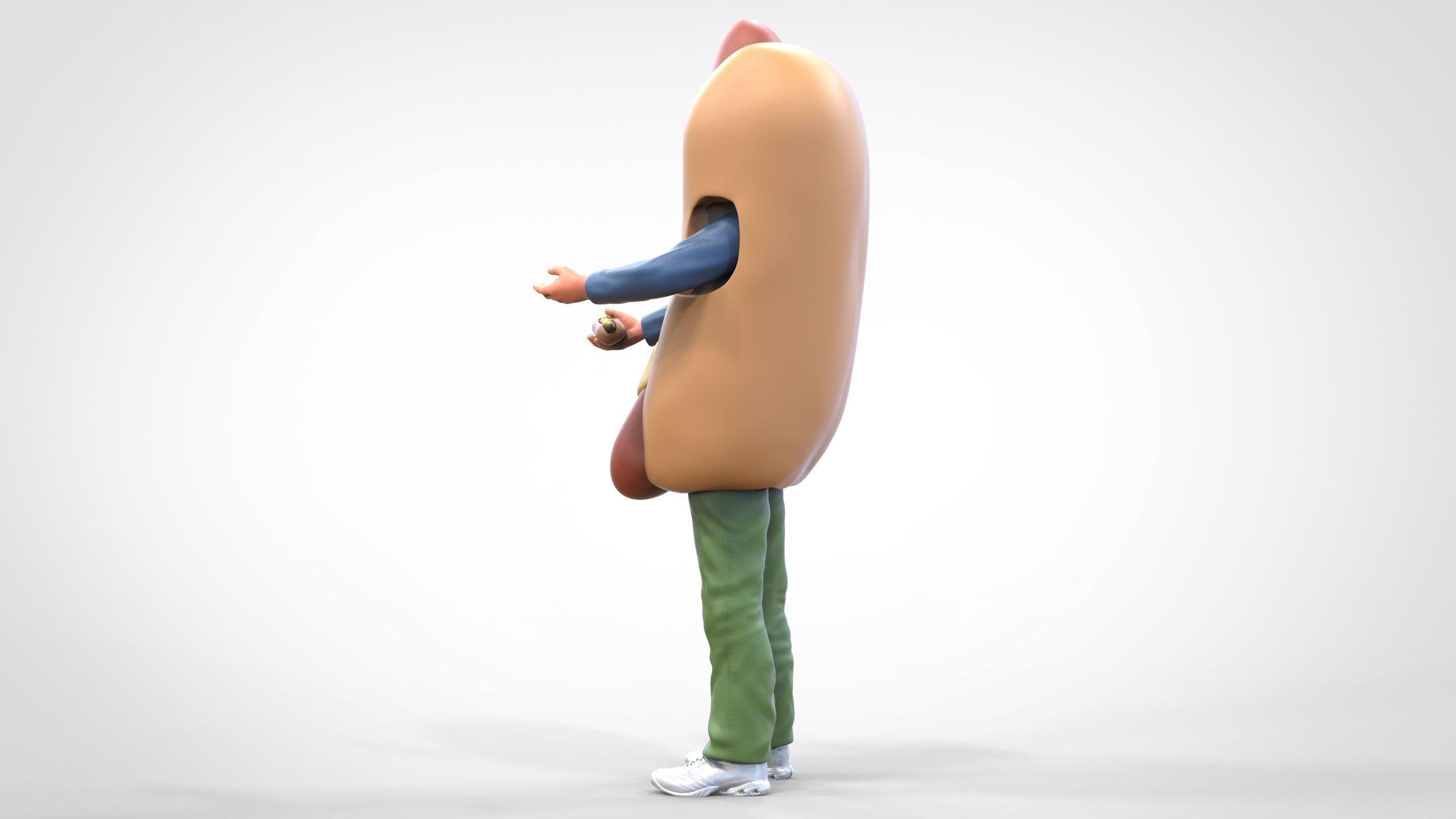 N4 Salesperson hotdog Seller 3D print model_10