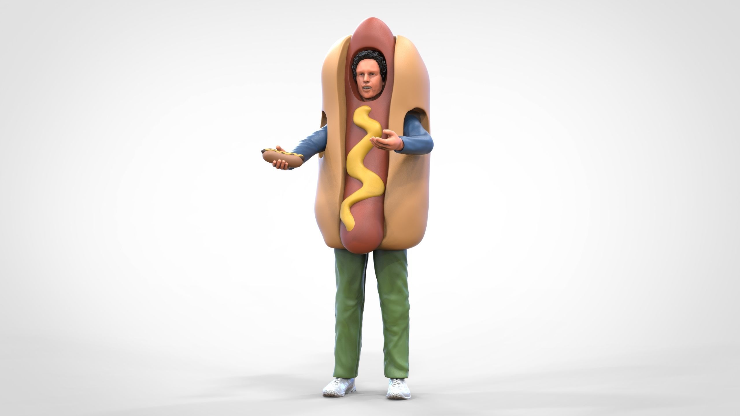 N4 Salesperson hotdog Seller 3D print model_3