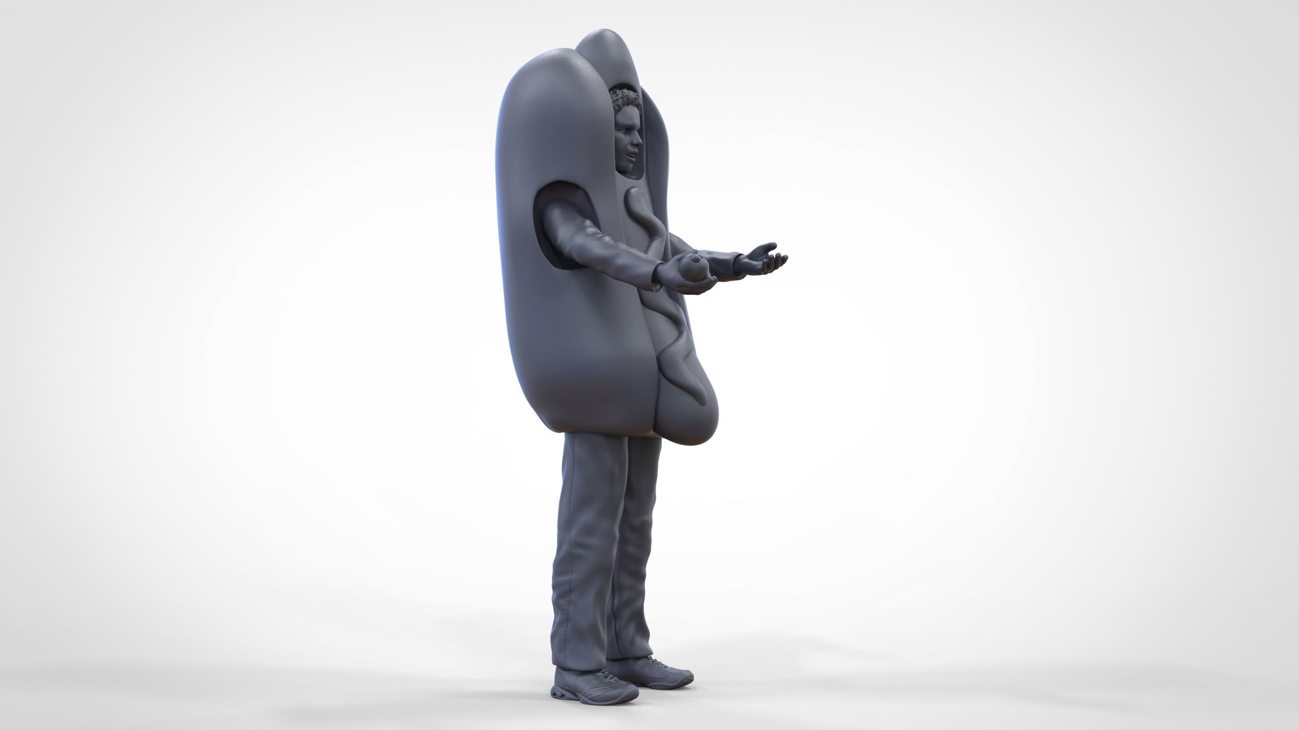 N4 Salesperson hotdog Seller 3D print model_38