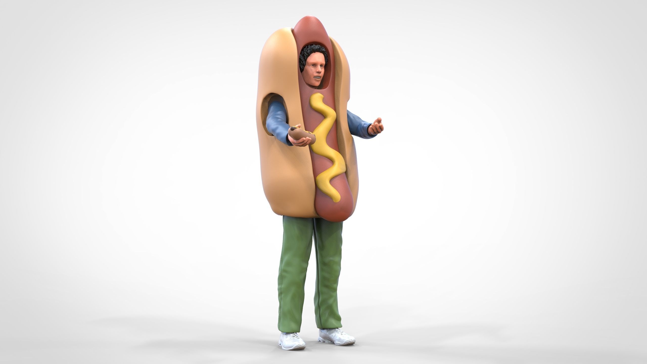 N4 Salesperson hotdog Seller 3D print model_25