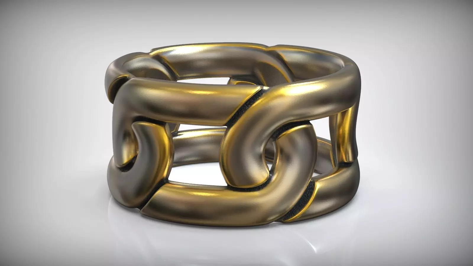 Miami Cuban Chain Link Ring Free 3D print model_0