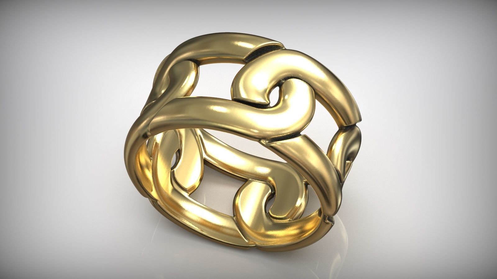 Miami Cuban Chain Link Ring Free 3D print model_5