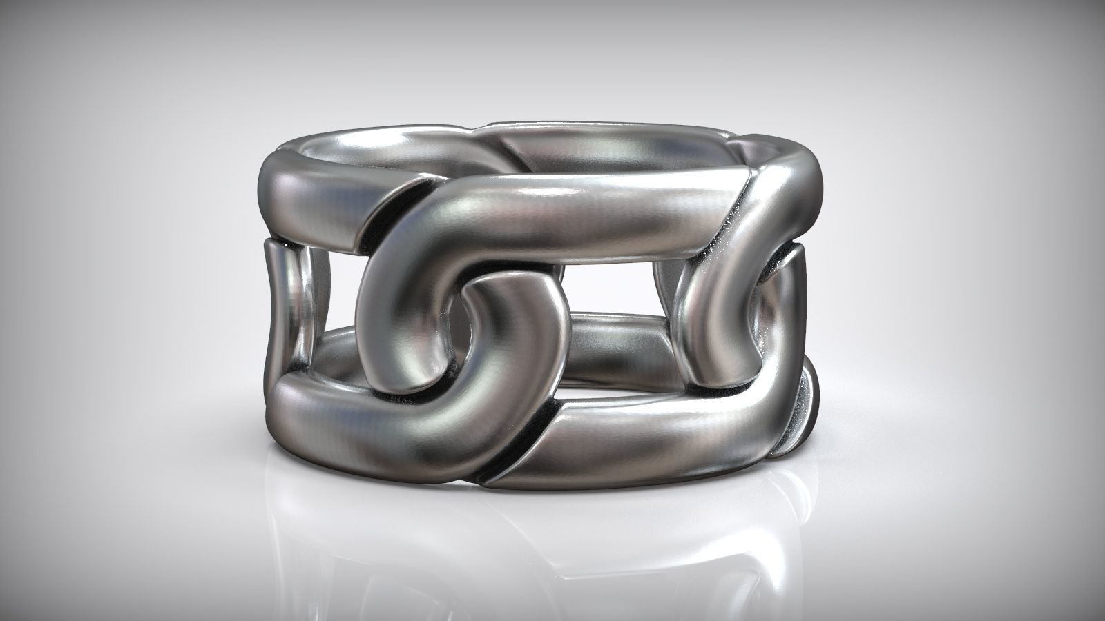 Miami Cuban Chain Link Ring Free 3D print model_4