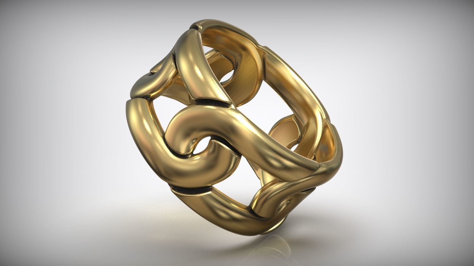 Miami Cuban Chain Link Ring Free 3D print model_1