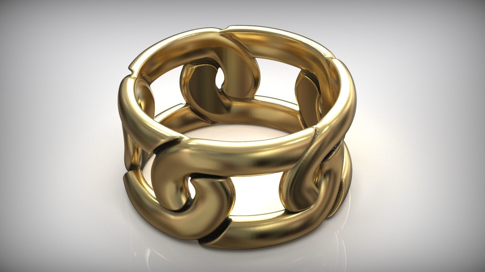 Miami Cuban Chain Link Ring Free 3D print model_6