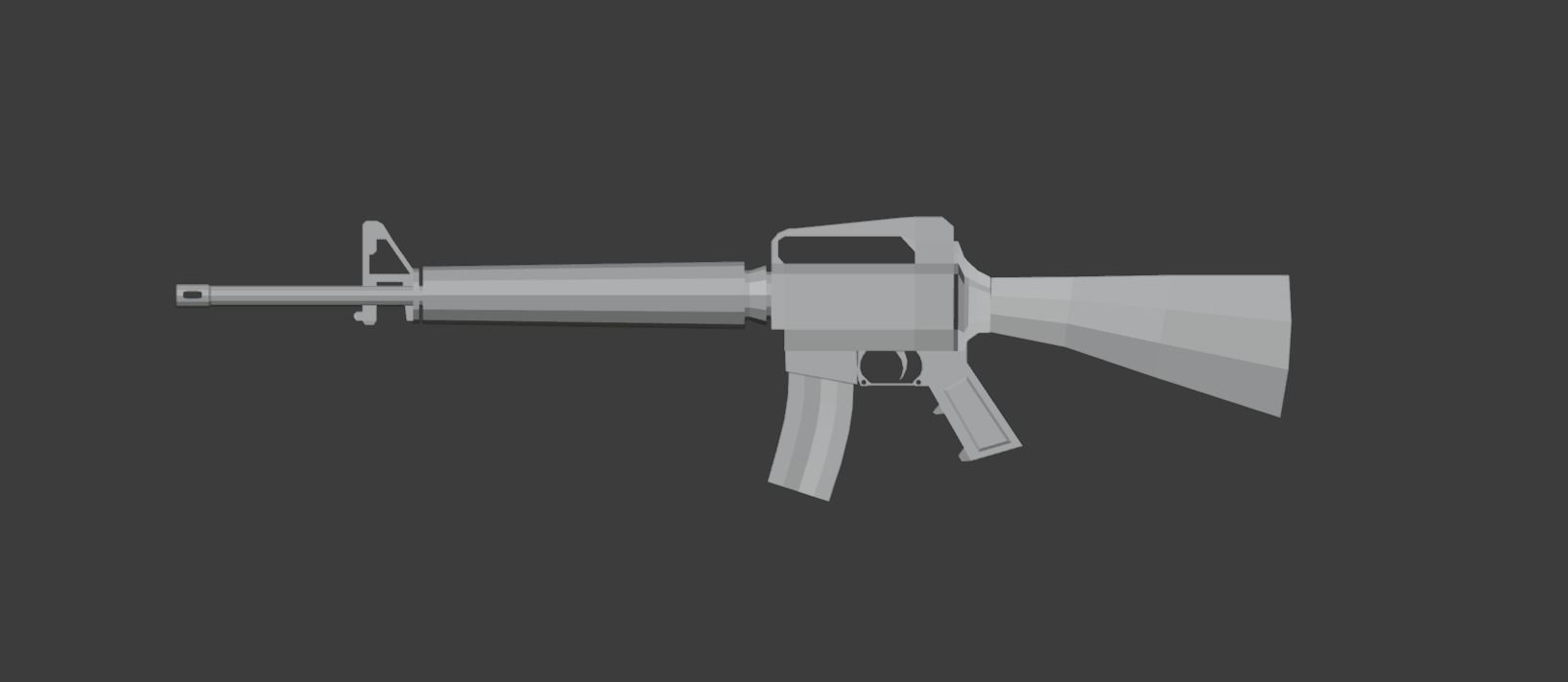 Low poly M16 rifle Low-poly 3D model_9