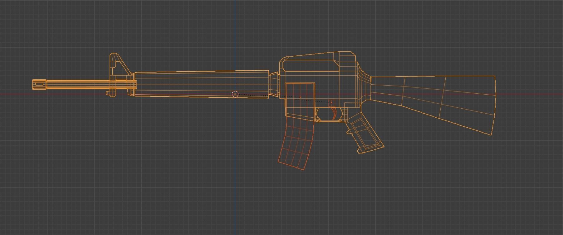 Low poly M16 rifle Low-poly 3D model_8