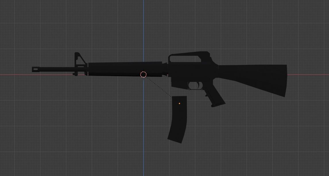 Low poly M16 rifle Low-poly 3D model_5