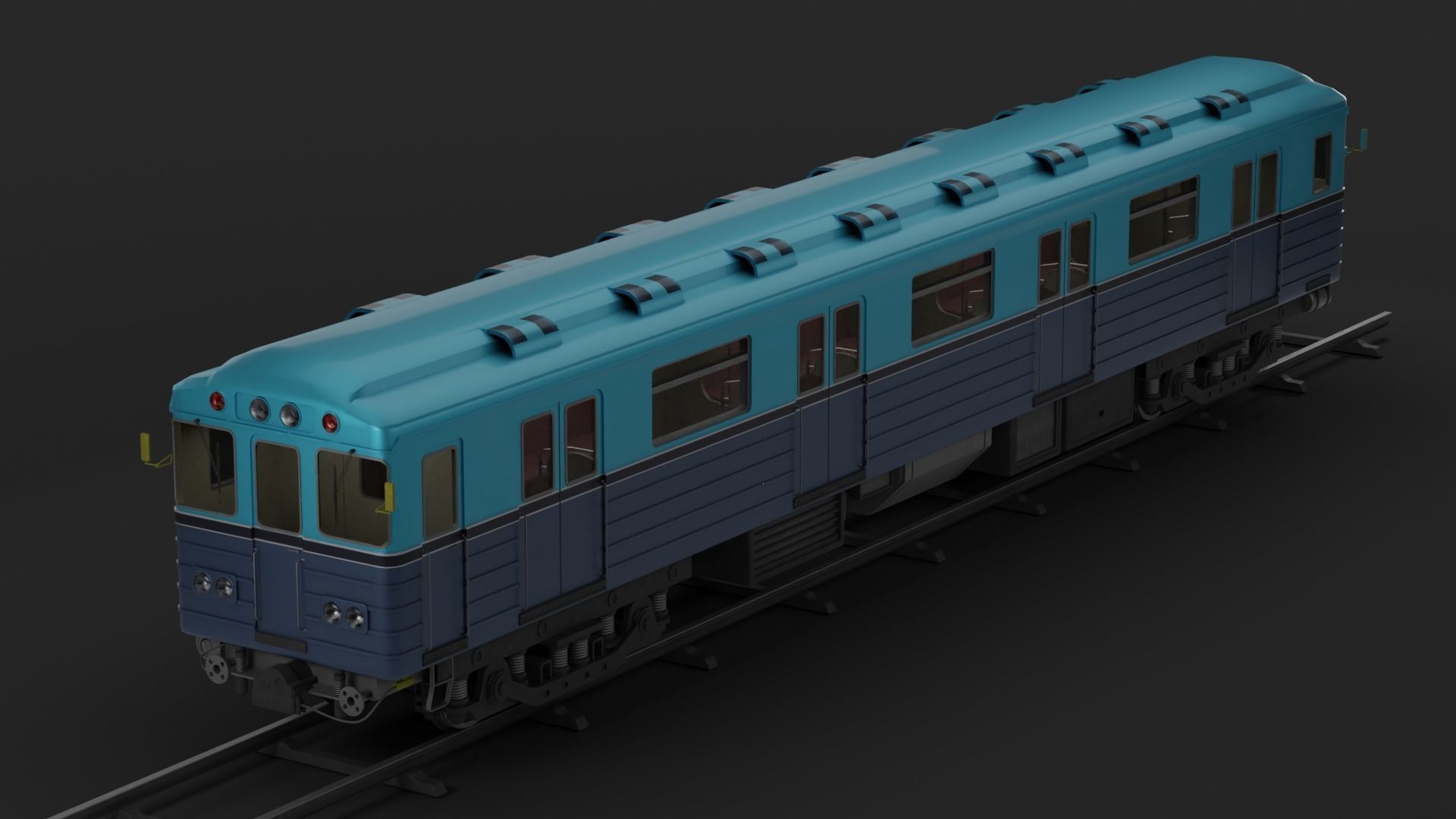 Subway Carriage Low-poly 3D model_7