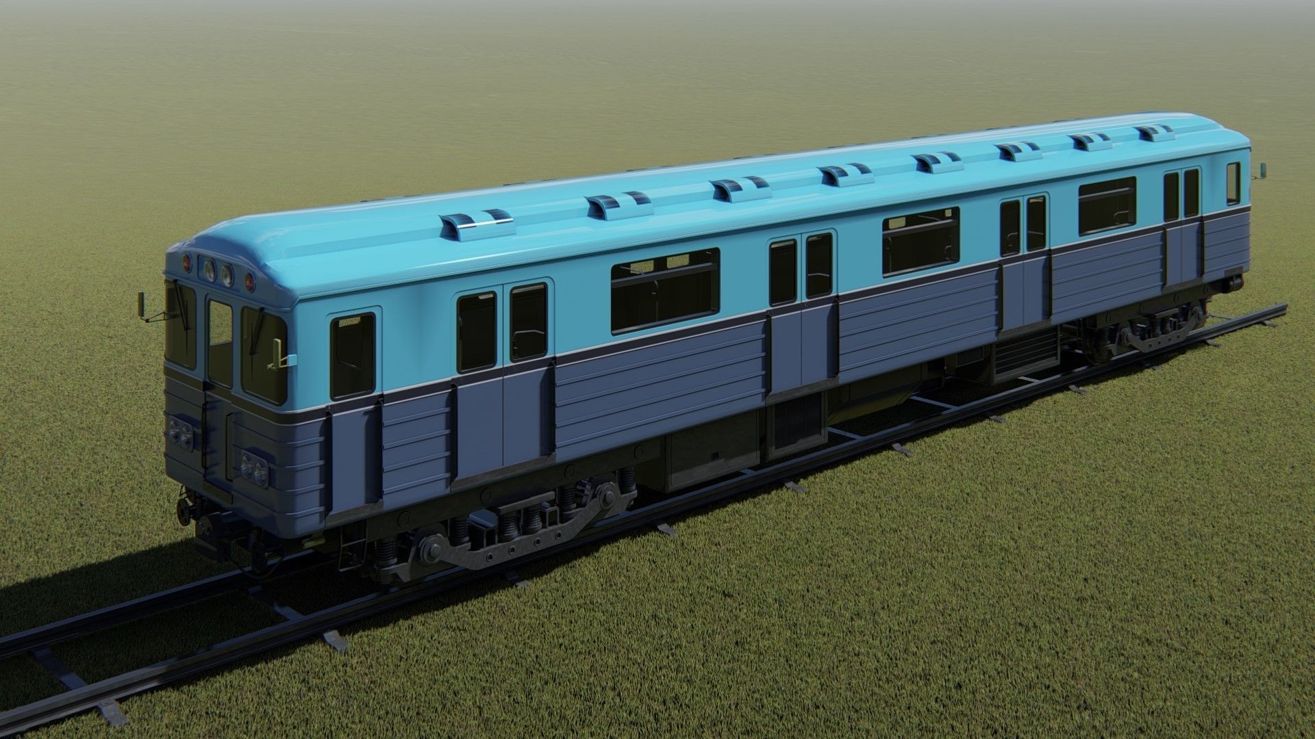 Subway Carriage Low-poly 3D model_8