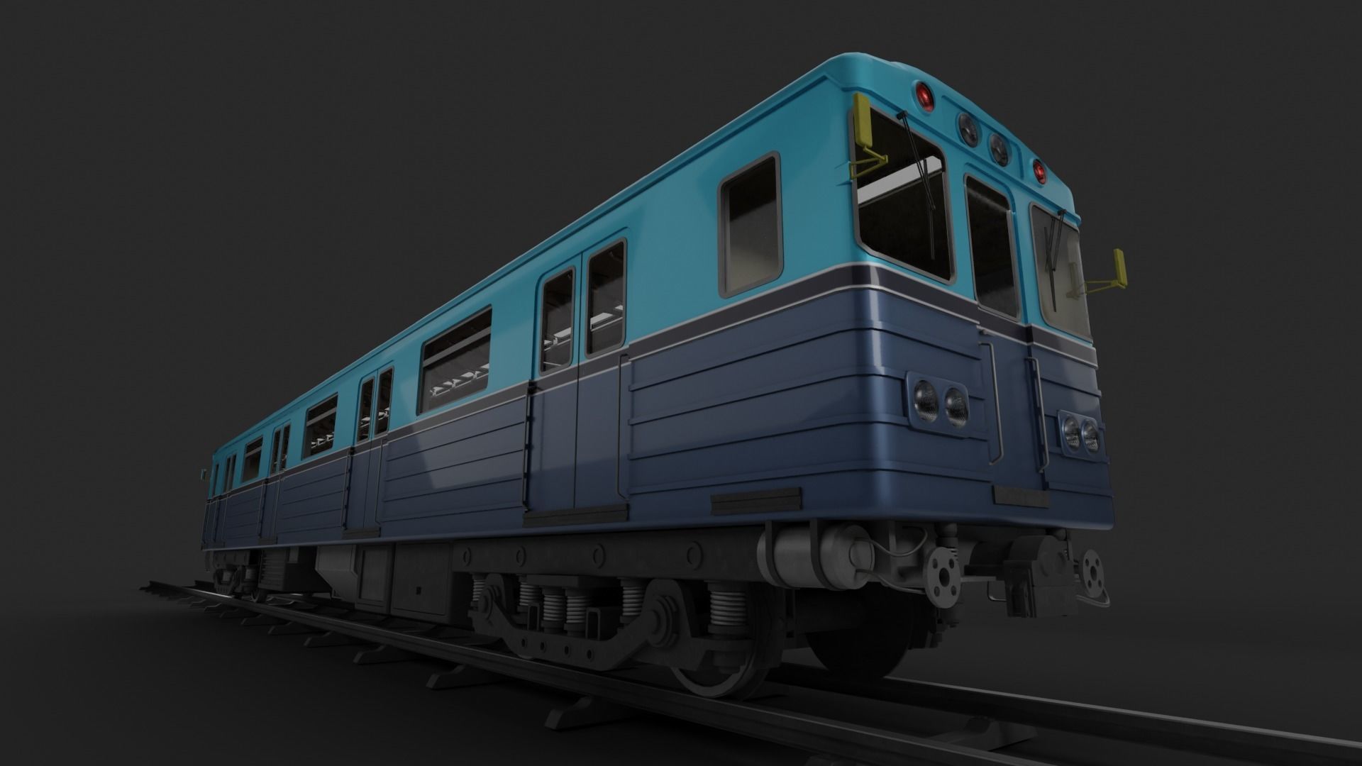 Subway Carriage Low-poly 3D model_4