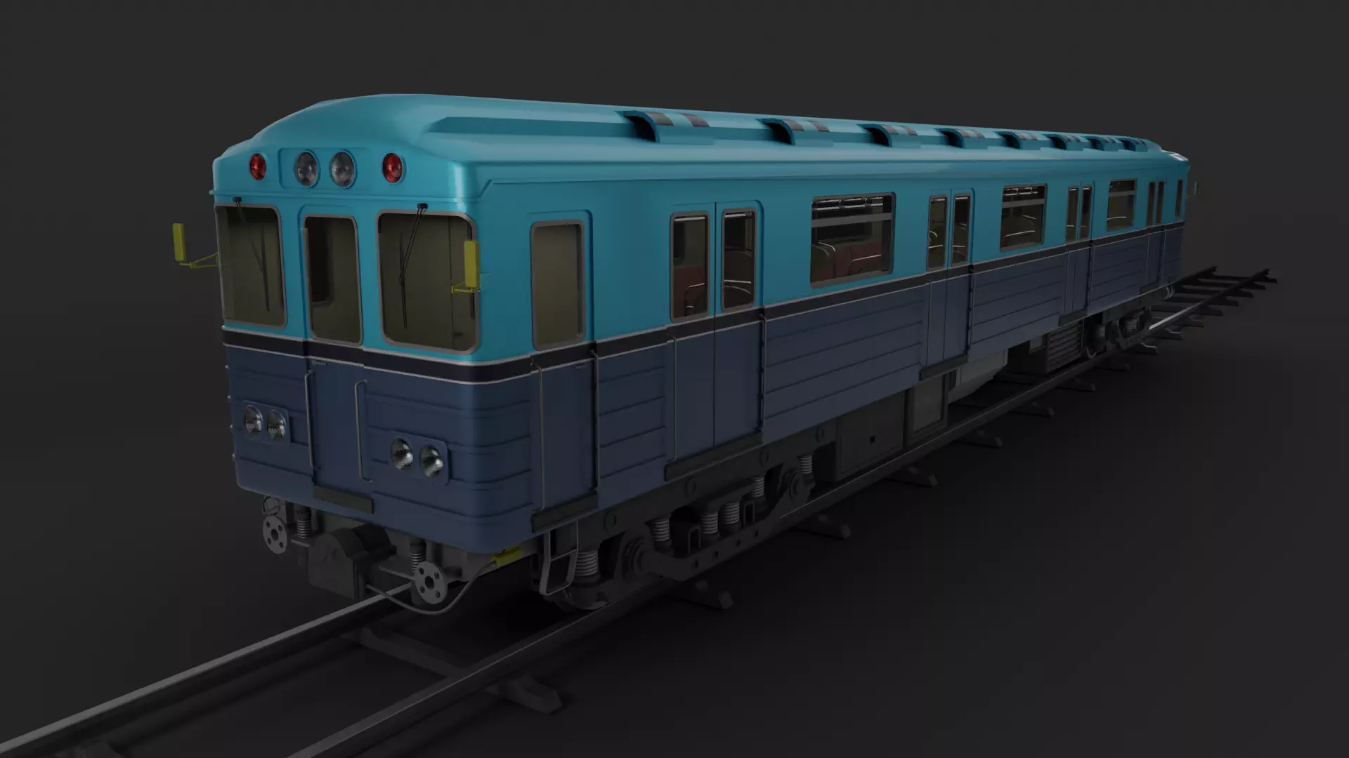 Subway Carriage Low-poly 3D model_0