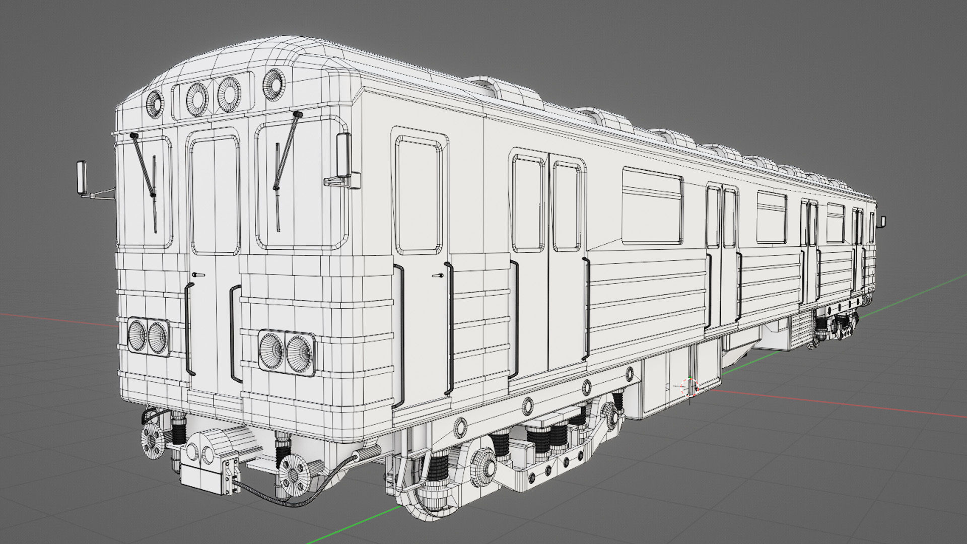 Subway Carriage Low-poly 3D model_17