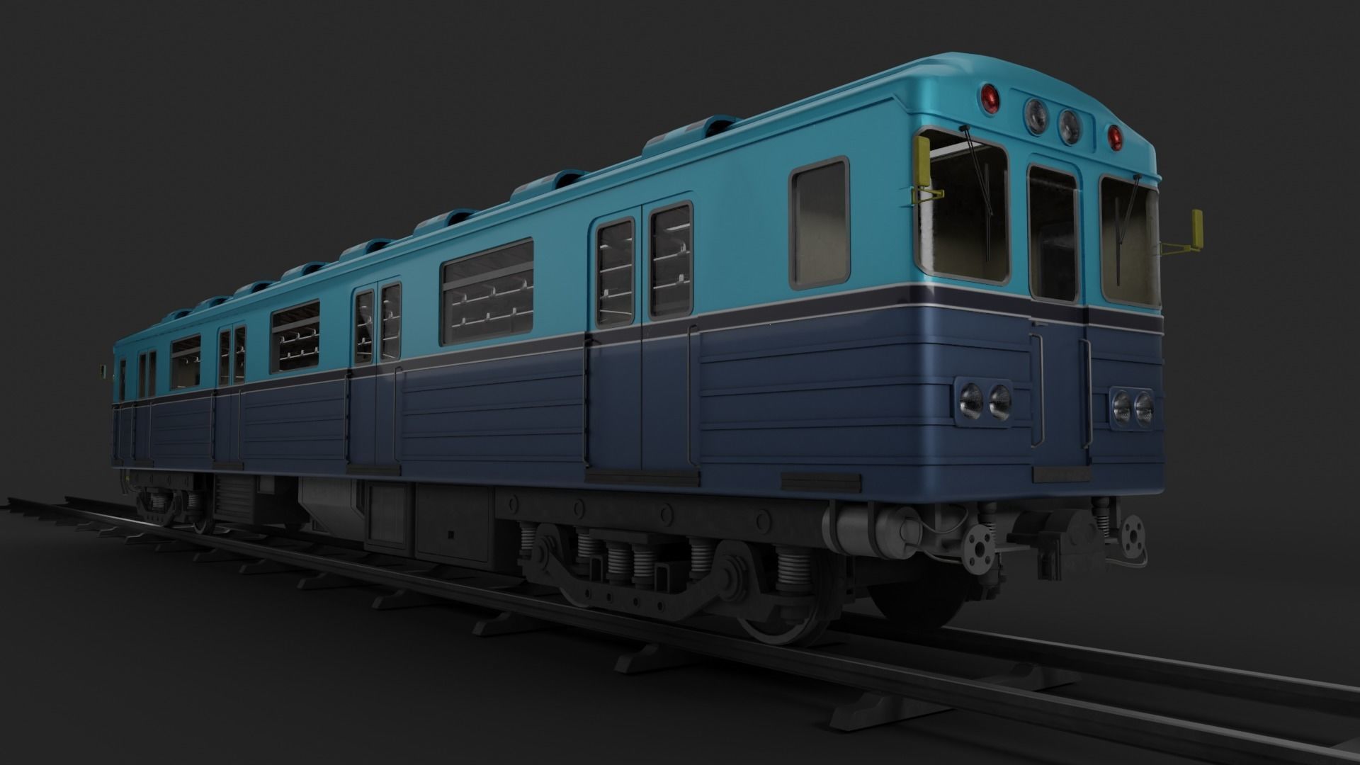 Subway Carriage Low-poly 3D model_1