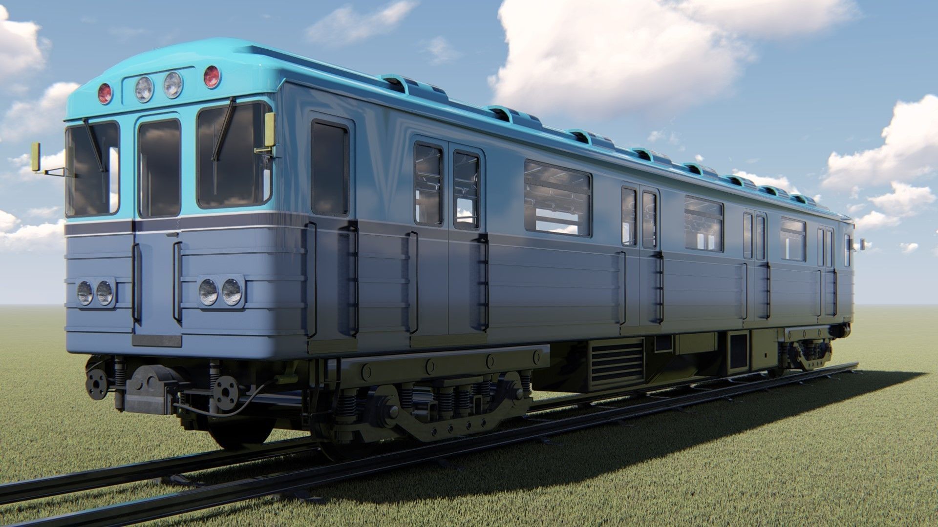 Subway Carriage Low-poly 3D model_11