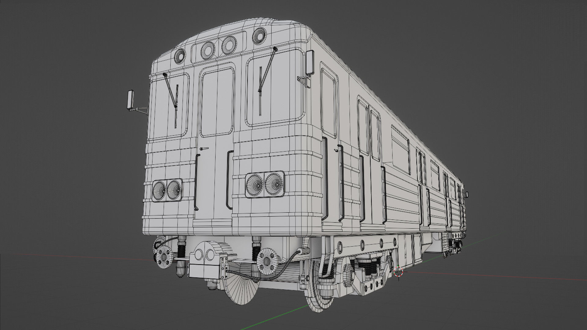 Subway Carriage Low-poly 3D model_18