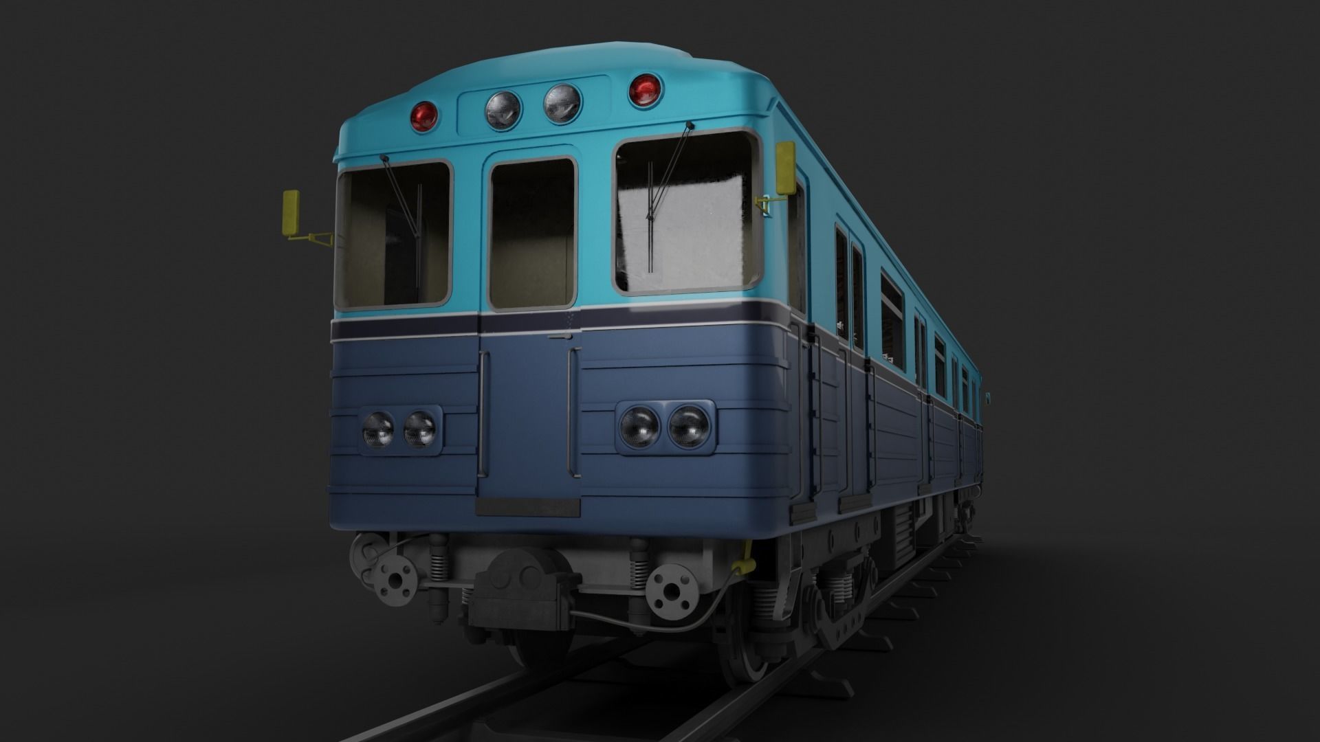 Subway Carriage Low-poly 3D model_2