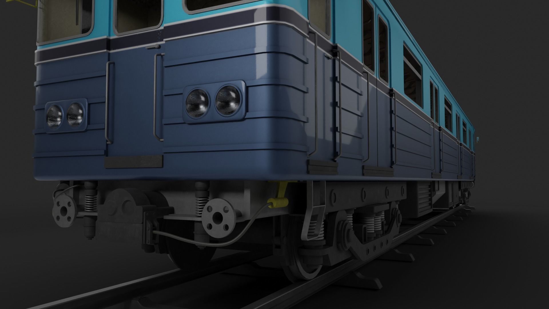 Subway Carriage Low-poly 3D model_3