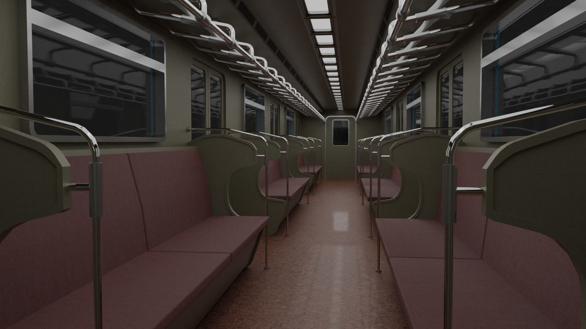 Subway Carriage Low-poly 3D model_15
